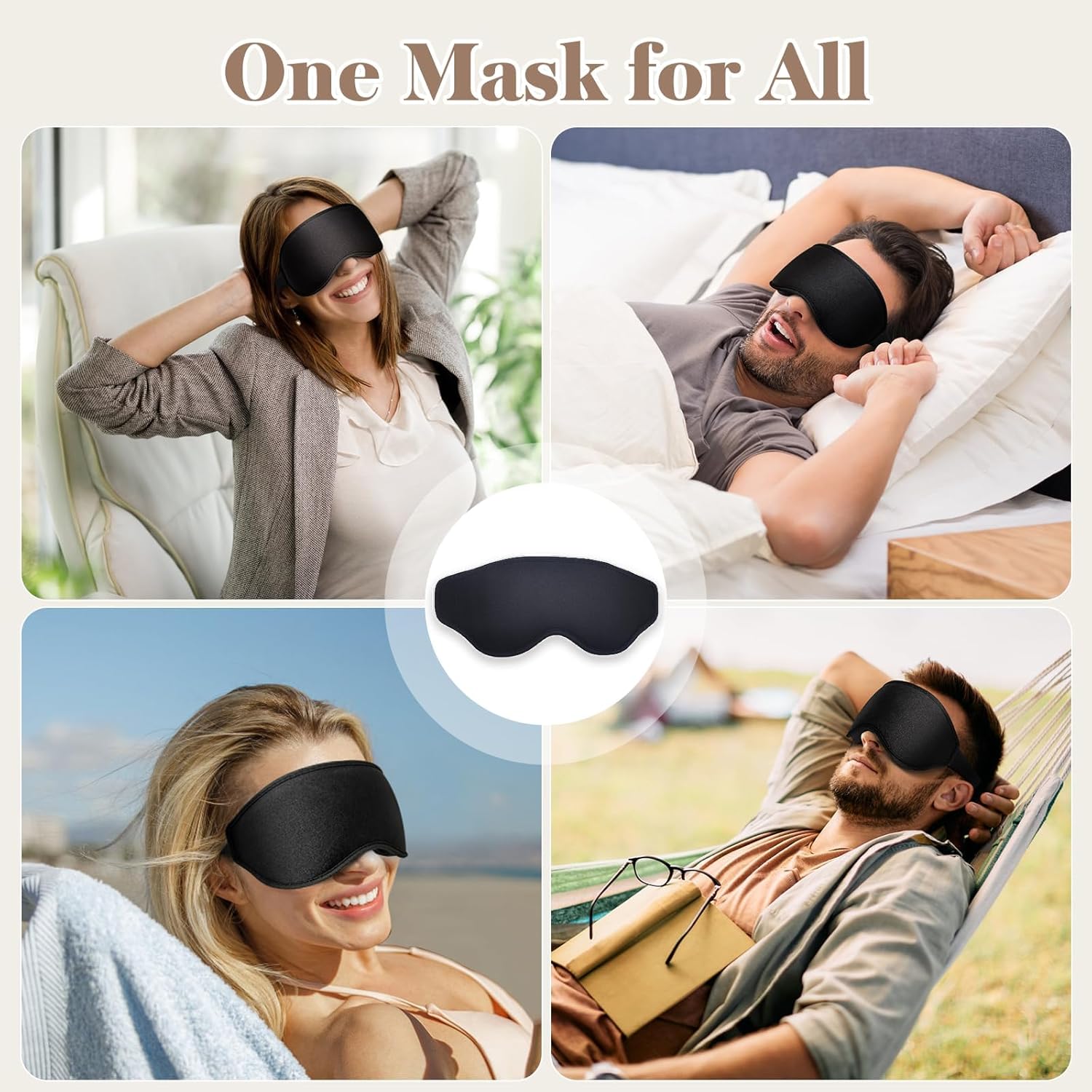 3D Eye Mask Sleep Mask for Men & Women, 100% Pressure-Free & Light Block-Out Eye Mask for Sleep