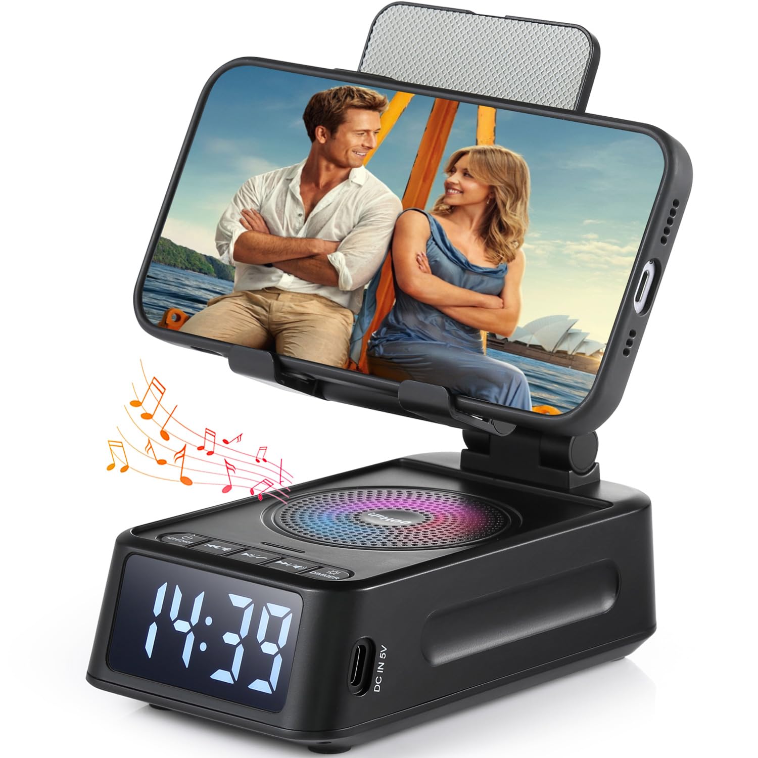 iFkoo Gifts for Men Women, Phone Stand with Bluetooth Speaker&Clo - iFkoo Official Product View 1