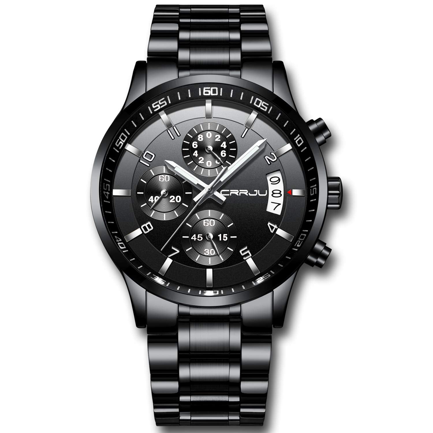 CRRJU Men's Fashion Stainless Steel Watches Date Waterproof Chronograp - View 9