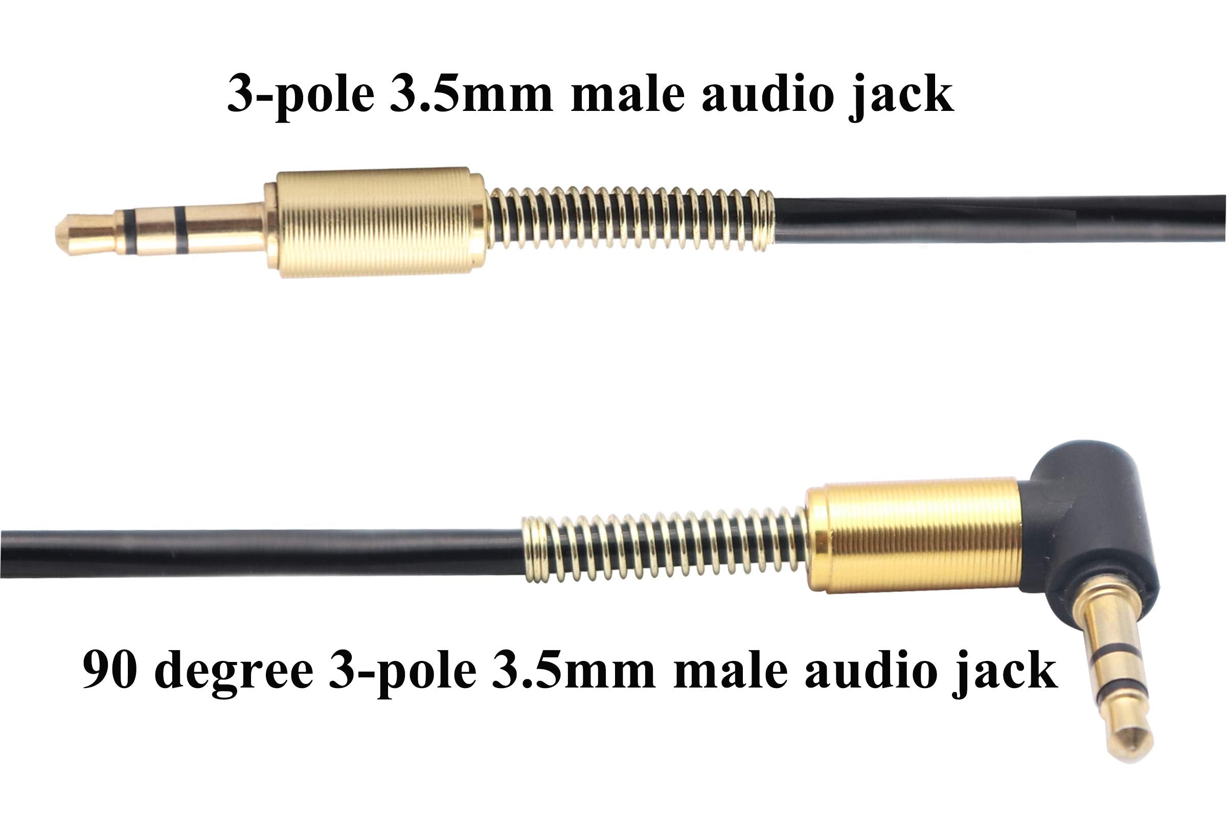 AAOTOKK 3.5mm Coiled Cable - 90 Degree Right Angle 3-Pole TRS Jac by AAOTOKK - Angle View 4