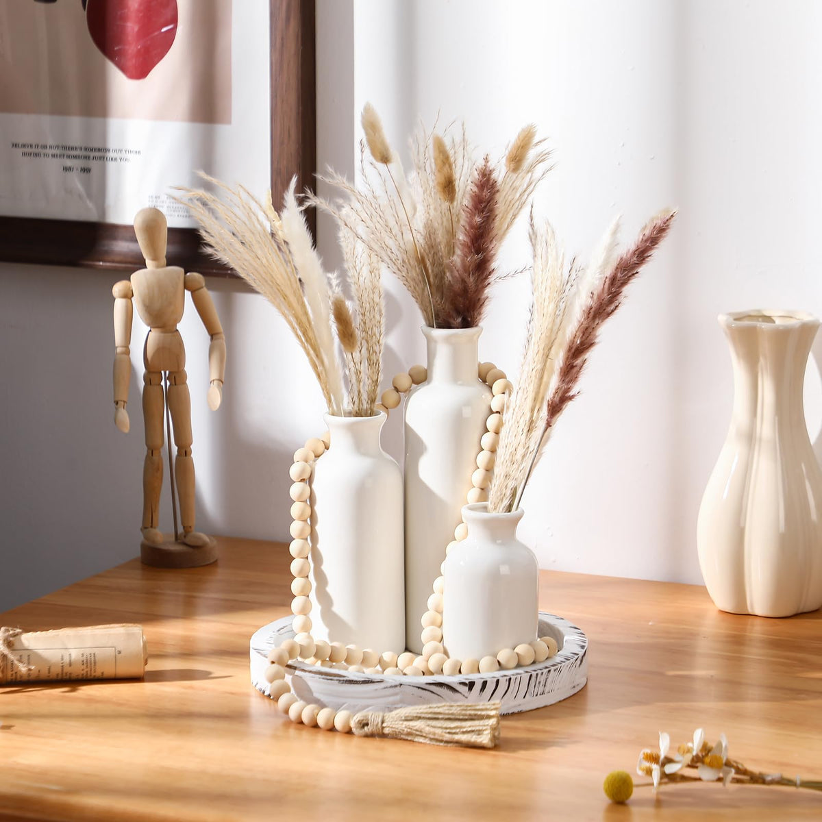 5 Pcs Coffee Table Decor Set White - Tiangrid Official Imagery - 8