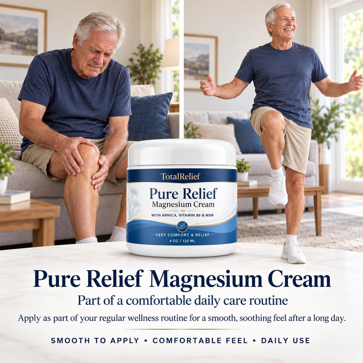 Pure Relief Magnesium Cream Contains Magnesium Msm Arnica - TotalRelief Official Imagery - 5