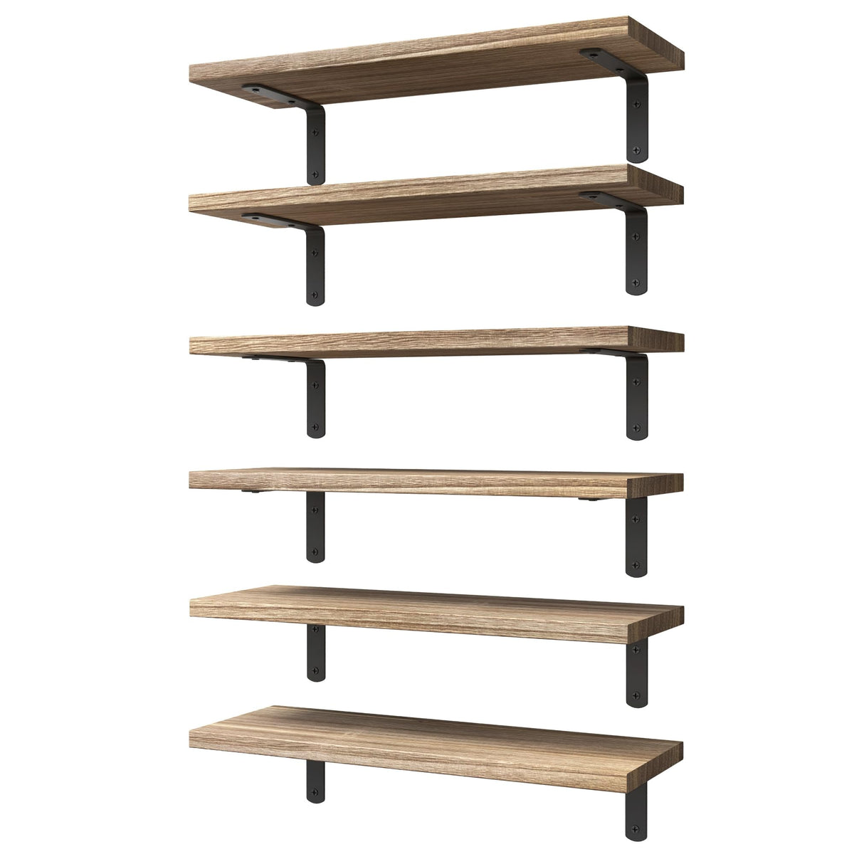 Floating Shelves Set of 6 for Wall Decor Storage Rustic - WOPITUES Official Imagery - 1