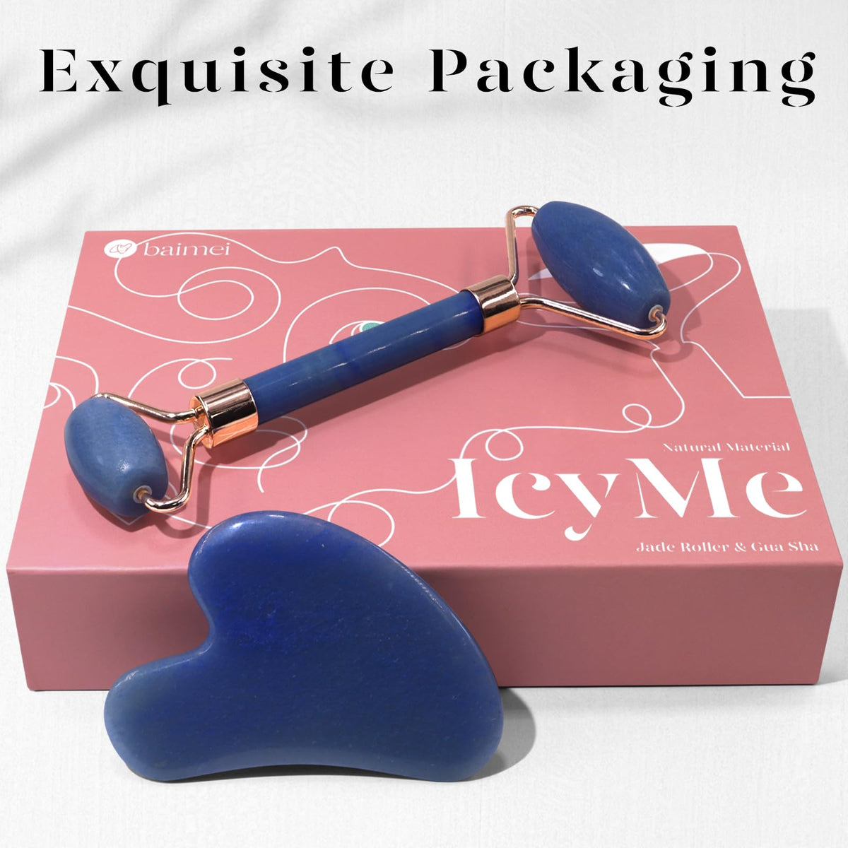 BAIMEI IcyMe Gua Sha Jade Face Roller Set Facial Beauty Skin - BAIMEI Official Imagery - 7