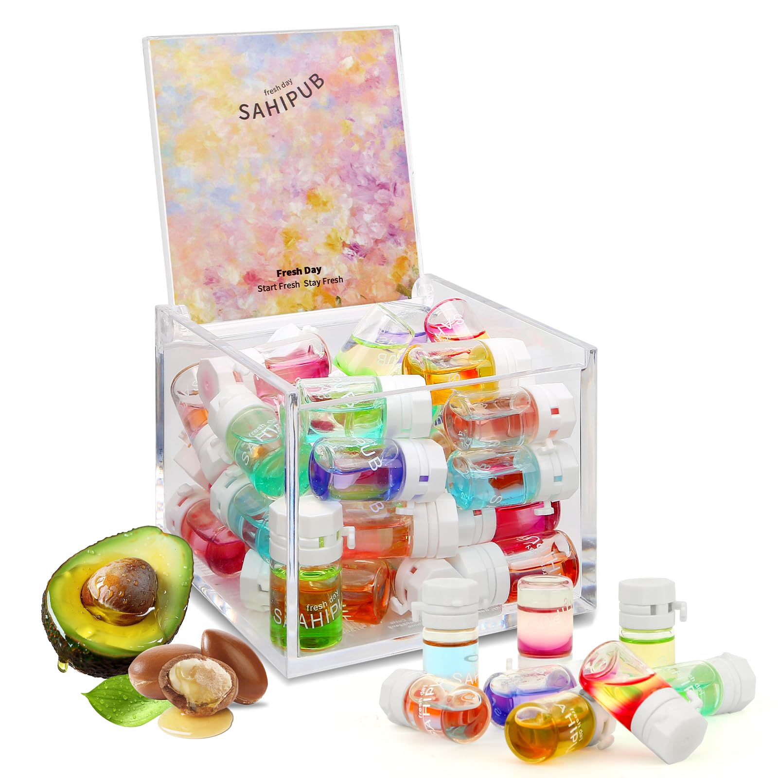 Hair Perfume Oil, 40 Mini Capsules Hair Serum for Women, - Product Imagery