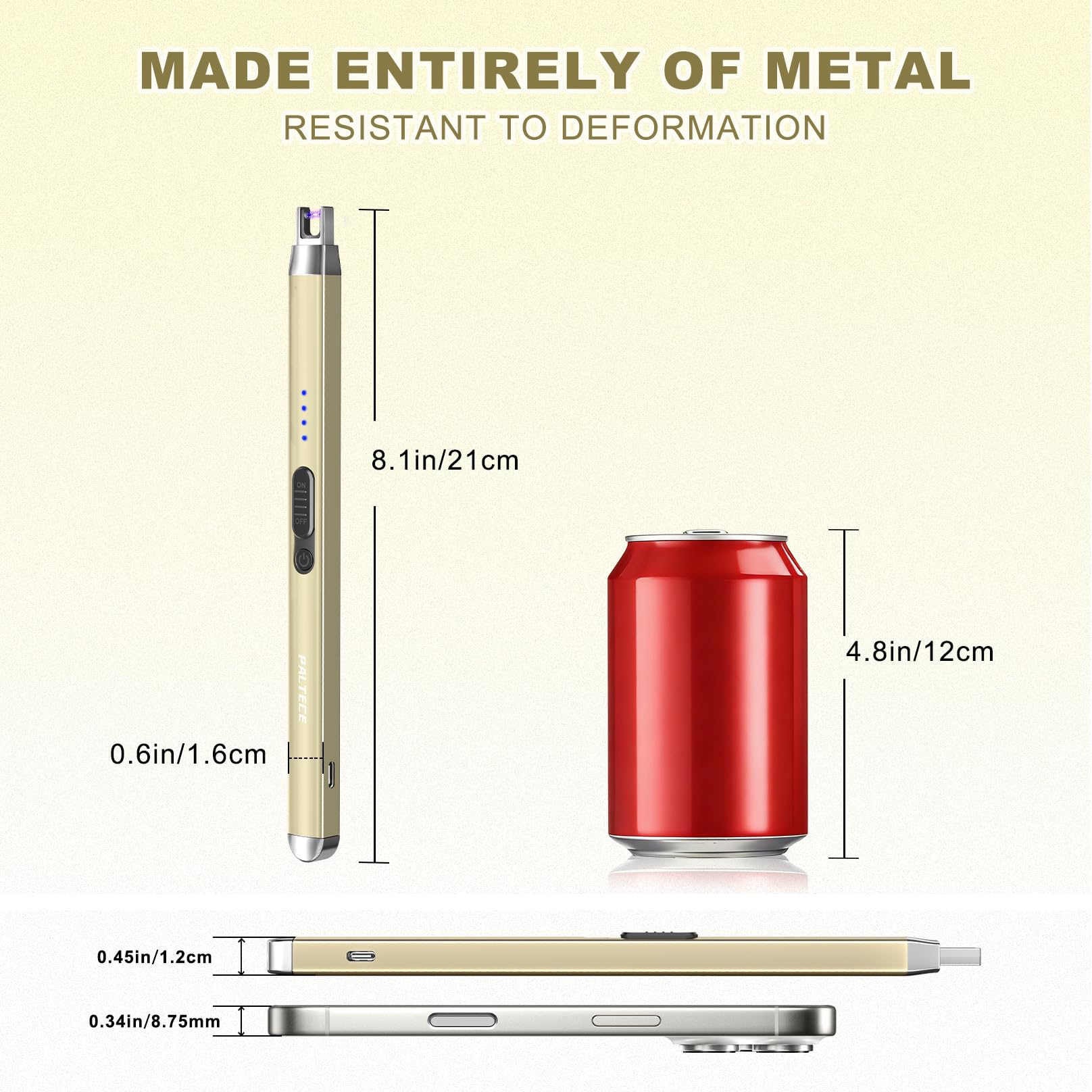 PALTECE Upgraded Electric Lighter, USB C Rechargeable Flameless Plasma Arc Light - PALTECE Official Product View 2