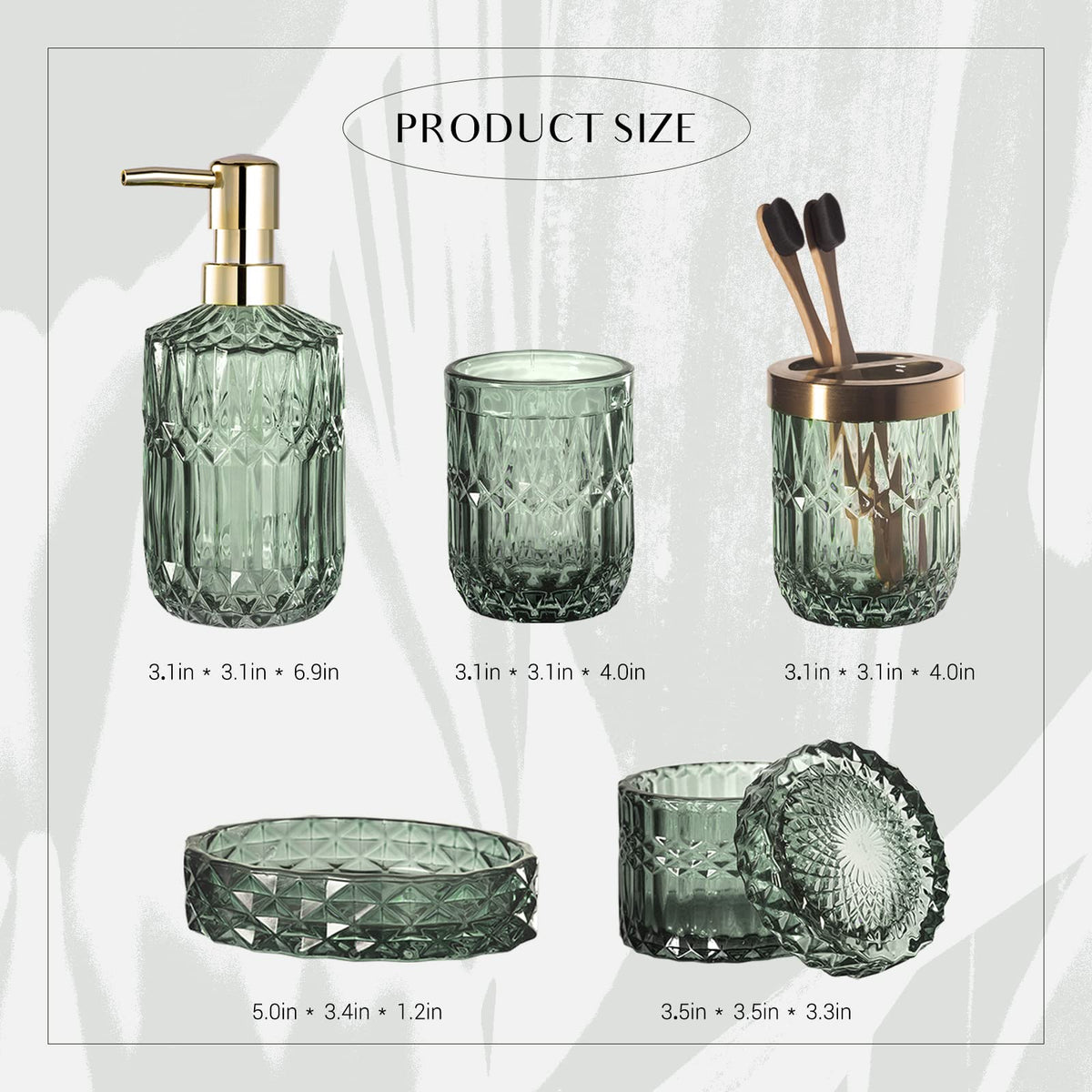 6PCS Bathroom Clear Glass Accessories Set Contemporary - EMPO Official Imagery - 7