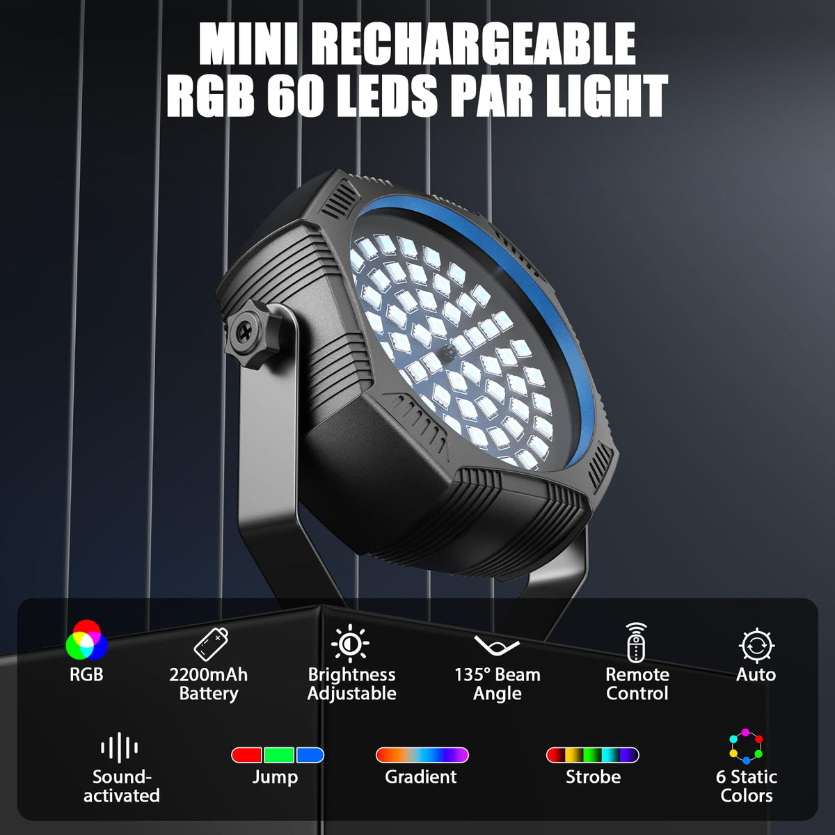 Battery Powered Stage Lights Rechargeable Strobe Lights USB - Kiinsehtoq Official Imagery - 3
