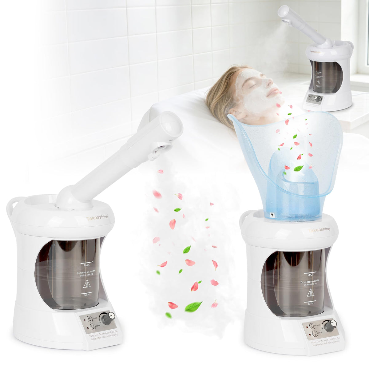 2 in 1 Nasal Steamer Nano Ionic Facial Steamer with - Takeashine Official Imagery - 2