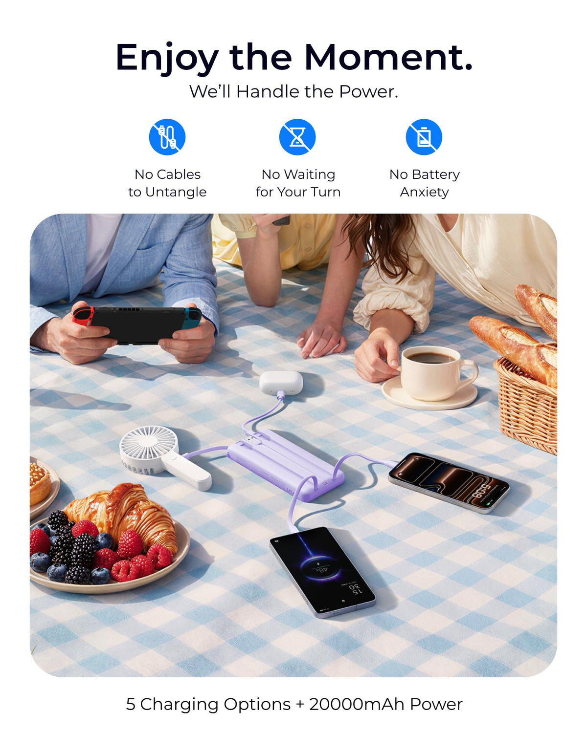 VRURC Portable Charger 4 Built in Cable Fast Charging - VRURC Official Imagery - 7