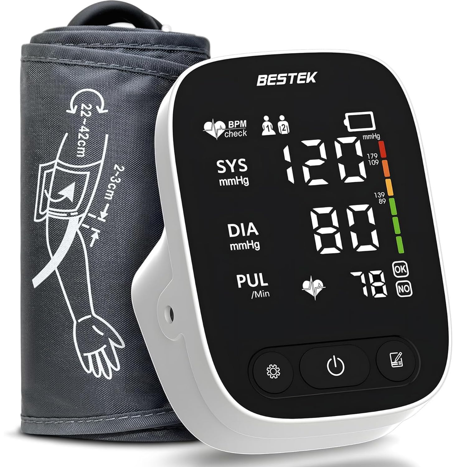 BESTEK Blood Pressure Monitor, Automatic Upper Arm BP Machine for Home Use