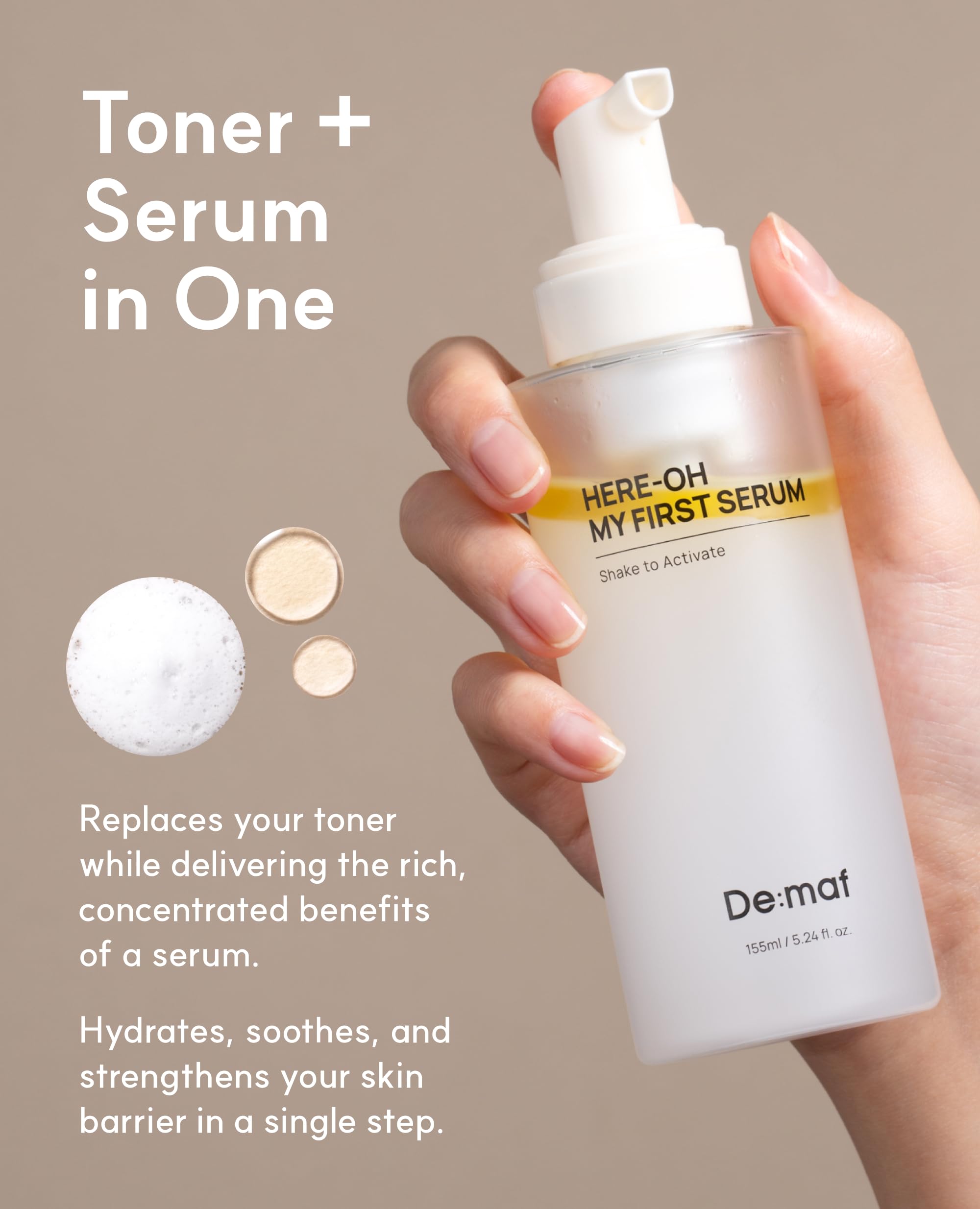 De:maf Here-Oh My First Hydrating Serum, Hyaluronic Acid, 1.69 fl oz - View 5