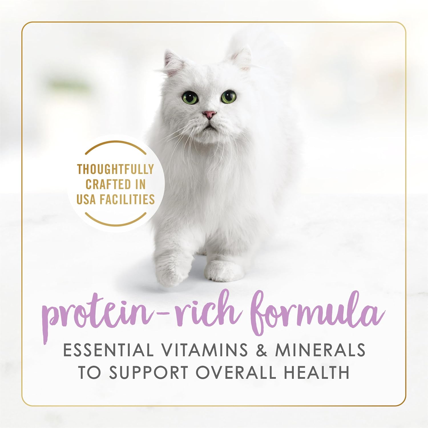 Canned Fancy Feast wet cat food with flaked tuna and mackerel, 3 oz. cans, pack of 24, featuring colorful seafood ingredients.