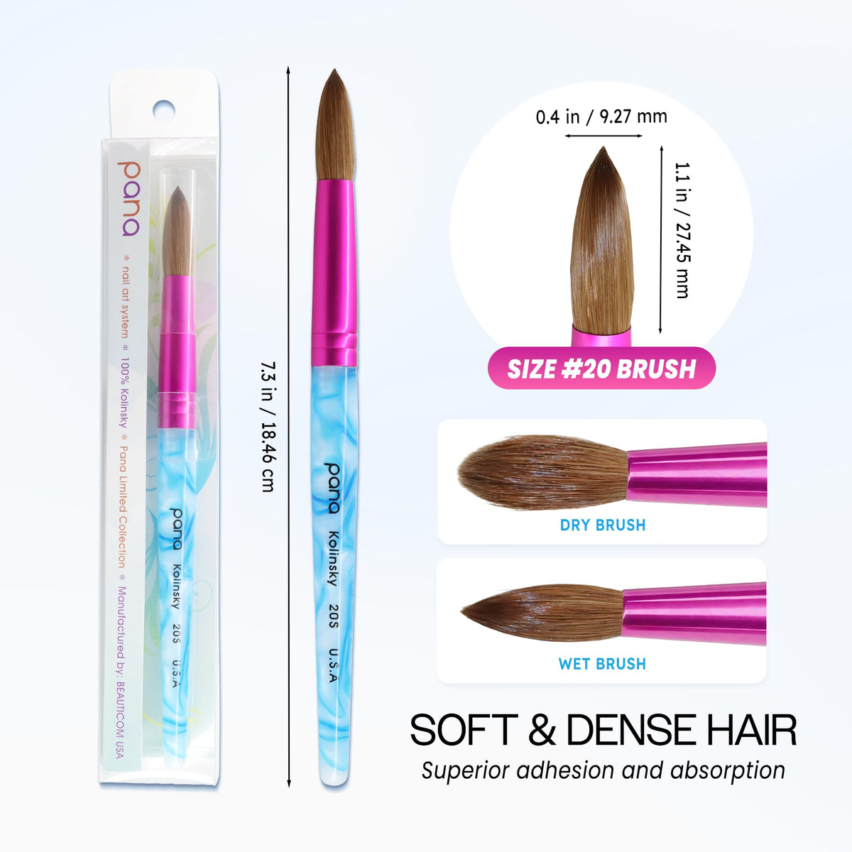 PANA Pure Kolinsky Hair Acrylic Nail Brush - PANA Official Imagery - 5