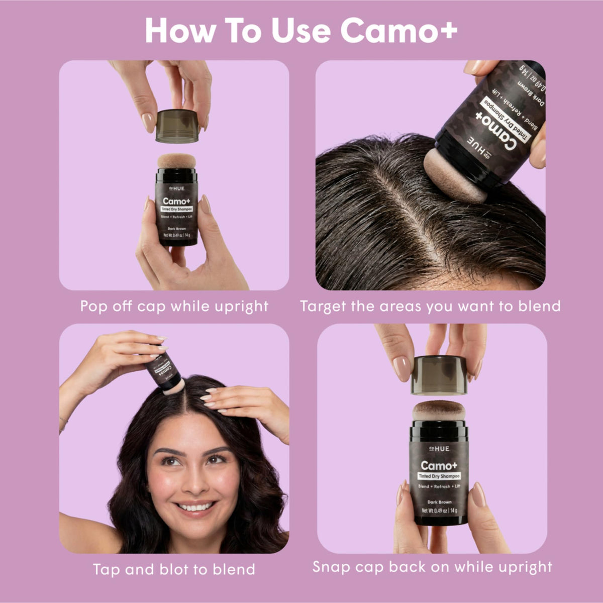 dpHUE Camo Tinted Dry Shampoo Dark Brown - dpHUE Official Imagery - 8