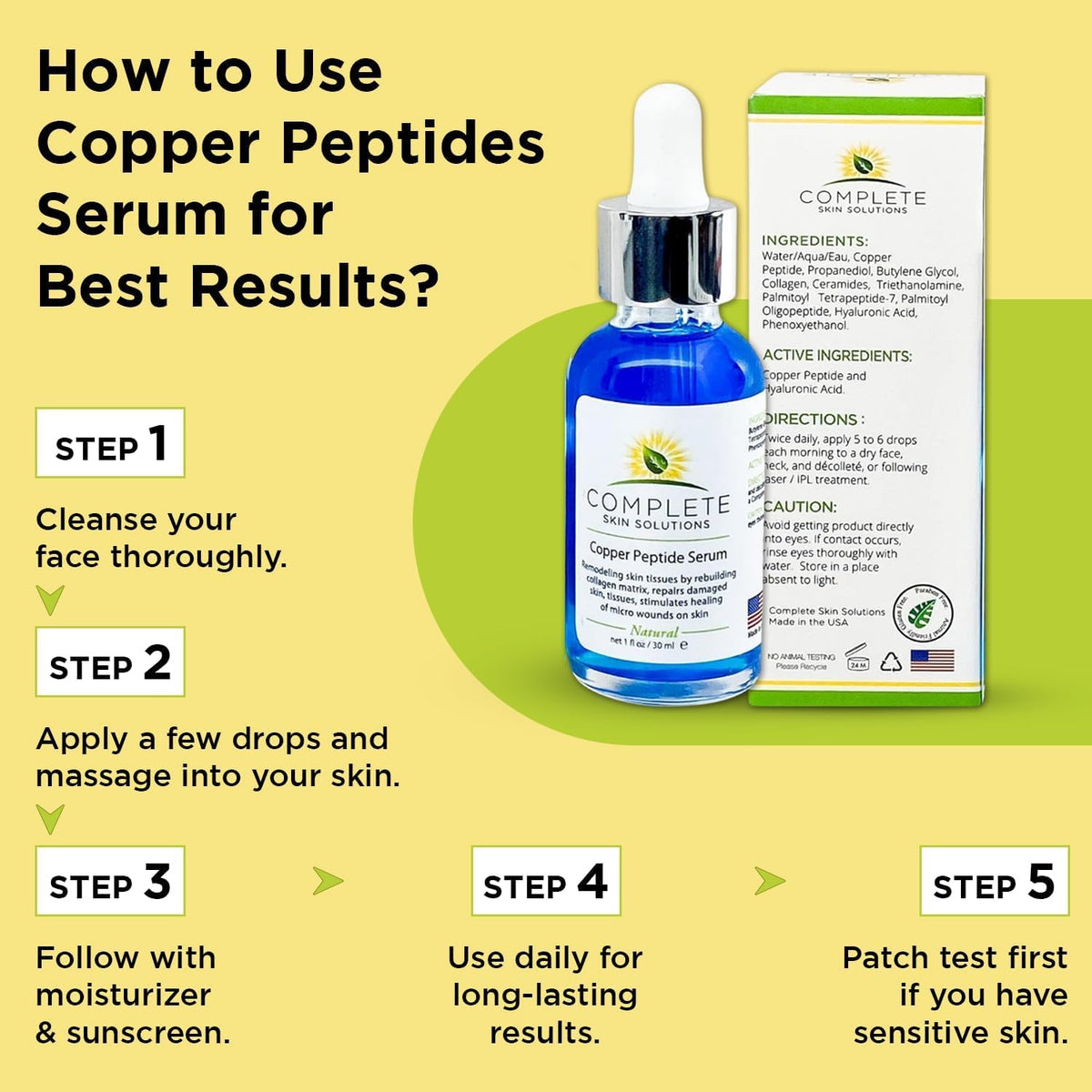 Copper Peptide Face Serum 1oz - COMPLETE SKIN SOLUTIONS Official Imagery - 6