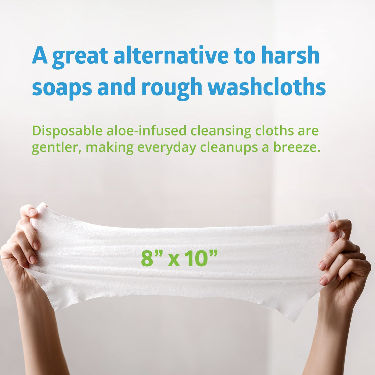 FitRight Personal Cleansing Wipes with Aloe 8x10 Unscented - Medline Official Imagery - 8