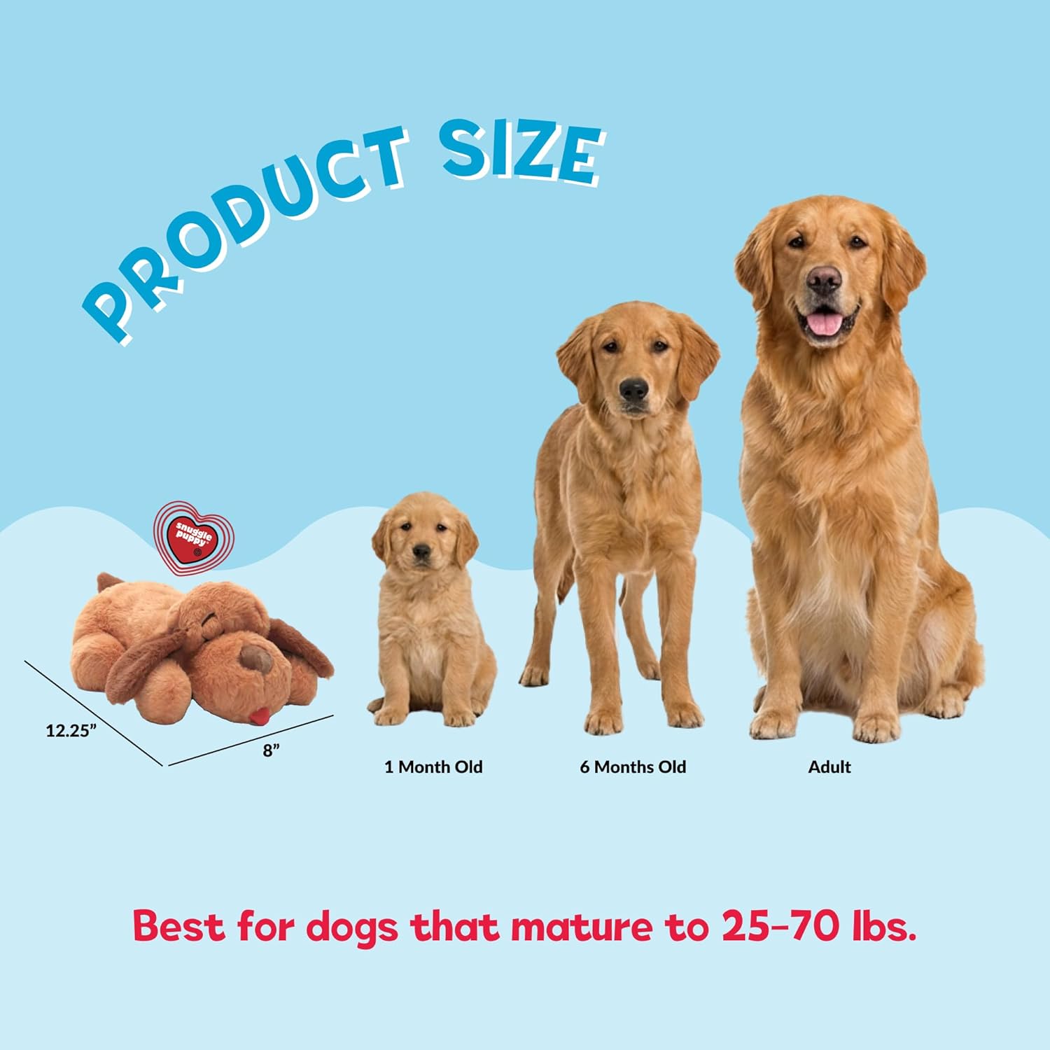 Snuggle Puppy Original Heartbeat Puppy Toy with heat pack and real-feel pulse, plush dog toy for comforting pets.