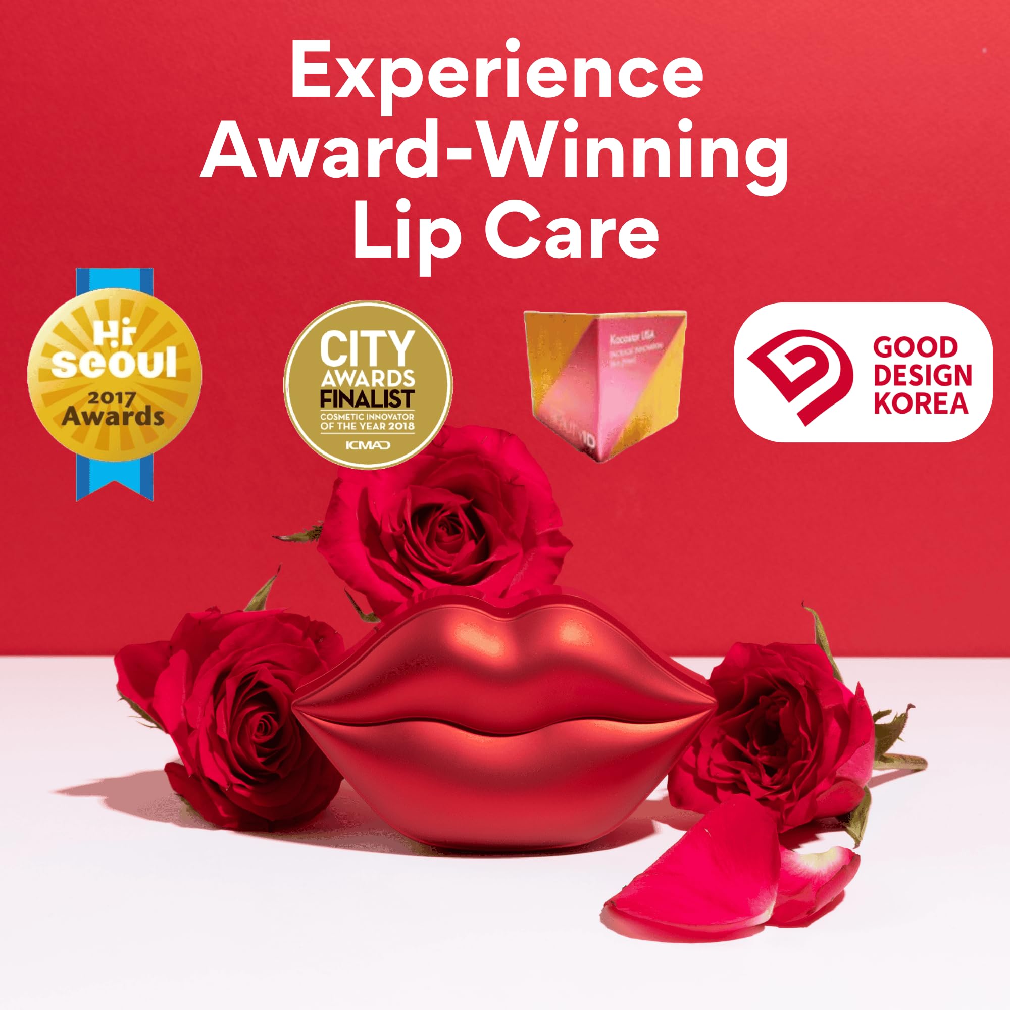 KOCOSTAR Rose Collagen Hydrogel Lip Mask with Niacinamide - KOCOSTAR Official Product Imagery - 4
