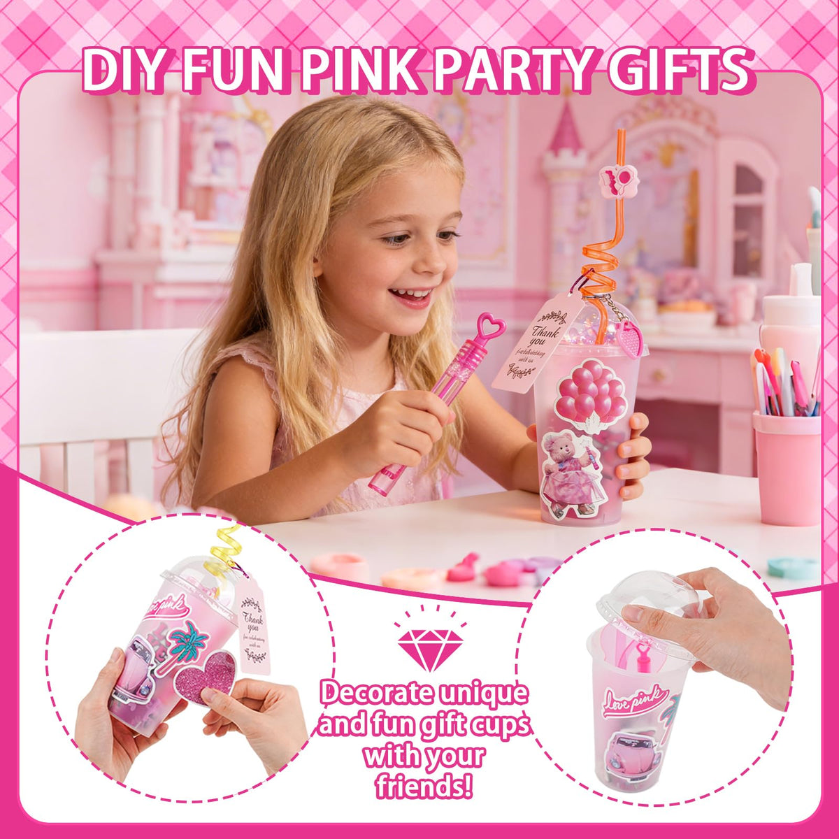 DreamTale 134Pcs Pink Princess Party Favors Gift Set for - DreamTale Official Imagery - 5