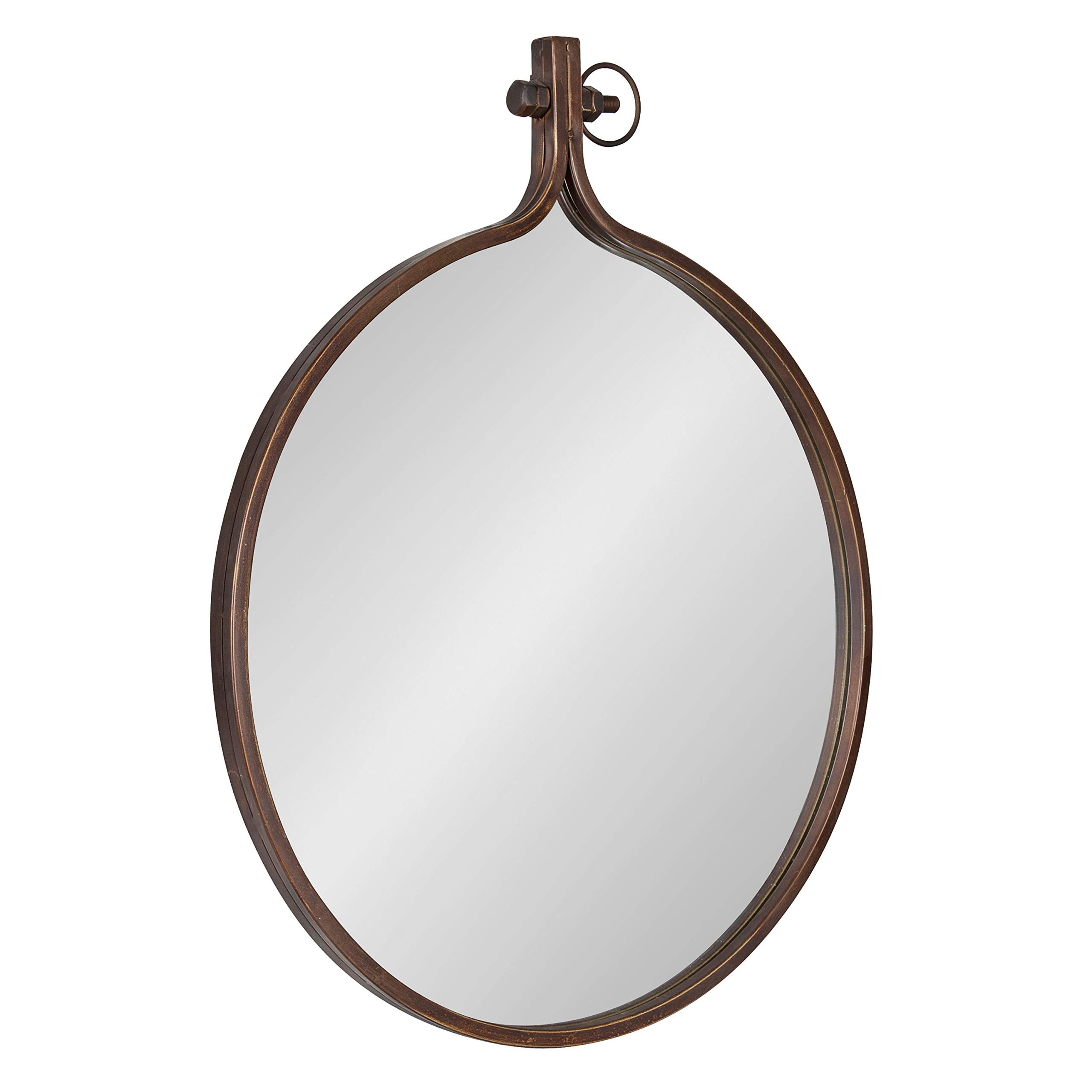 Kate and Laurel Yitro Round Metal Wall Mirror, 23.5 x 28.5, - Product Imagery