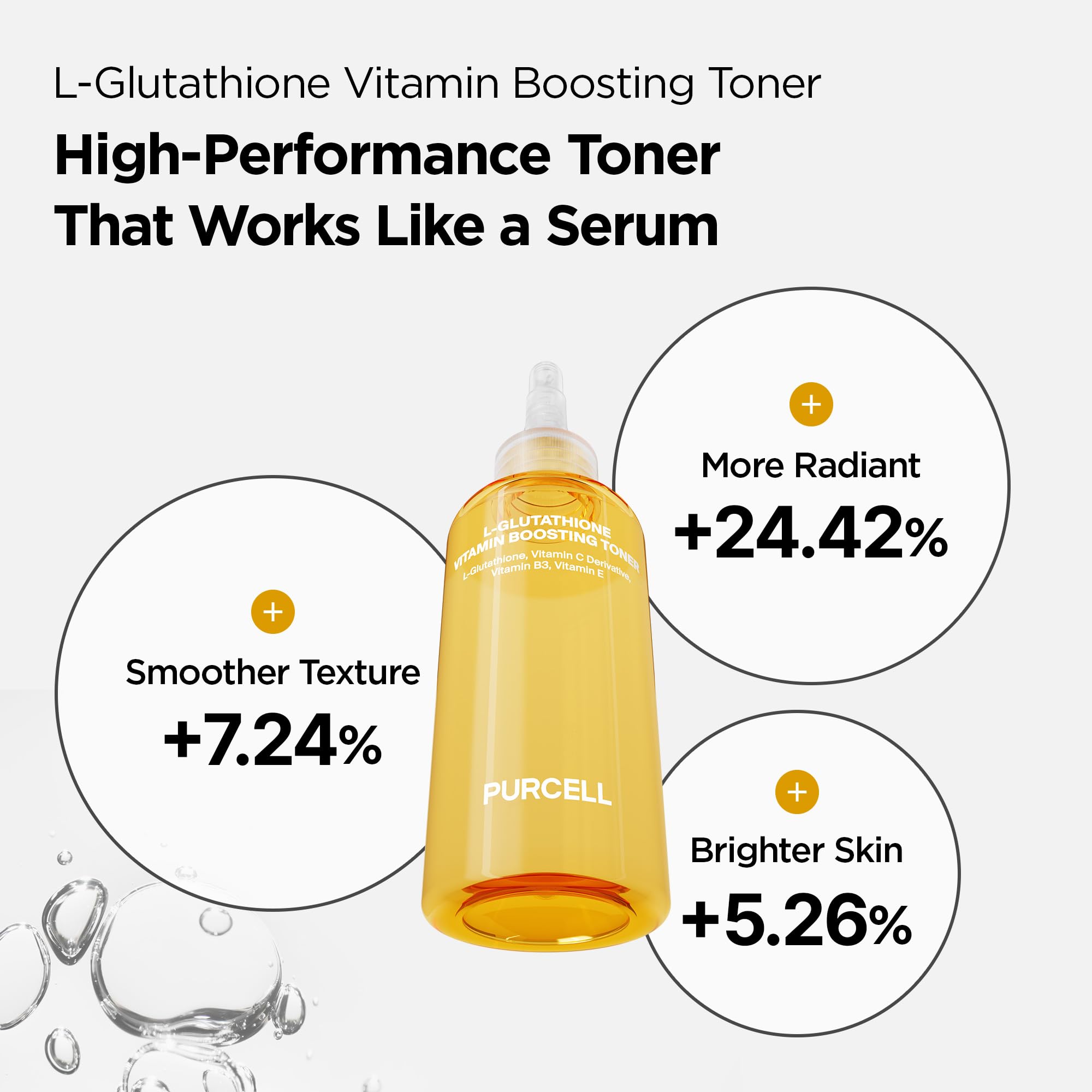 PURCELL L-Glutathione Vitamin Boosting Toner, 5.07 fl oz / 150 ml - PURCELL