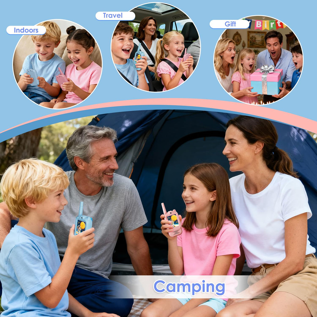 Video Walkie Talkies for Kids Rechargeable 2 Pack Camera - Bafena Official Imagery - 4