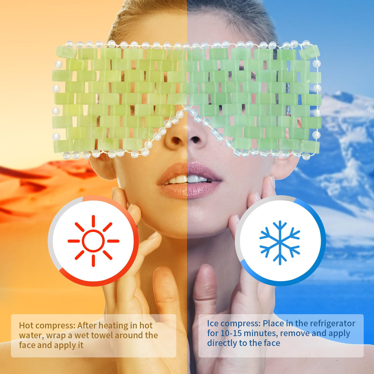 Jade Eye Mask Jade Eye Mask Facial Cooling Mask with 100 - LazyGa Official Imagery - 4
