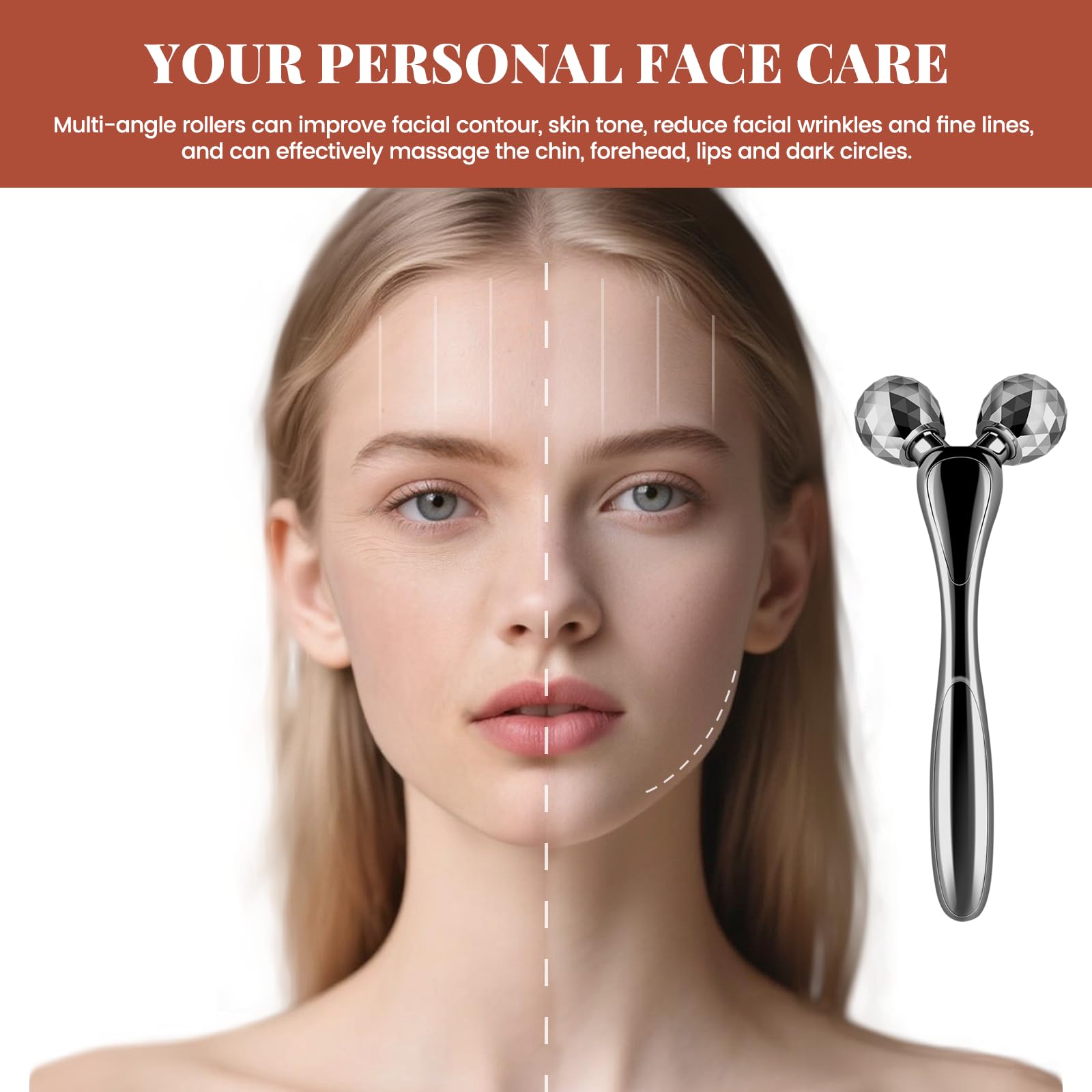 SZMDLX 3D Face Roller Dual Rotating Facial Body Massager