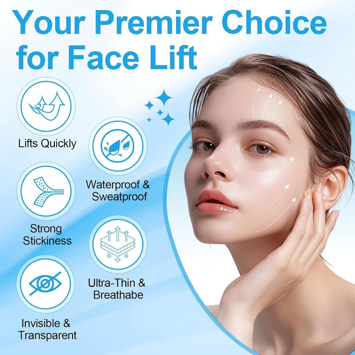 Face Lift Tape 200pcs with 8 Strings Neck Tape Lifting - Loxbcin Official Imagery - 5