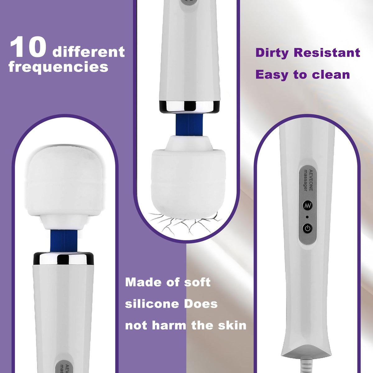 AEVEONE Wired Powerful Handheld Wand Massager Strong - AEVEONE Official Imagery - 6