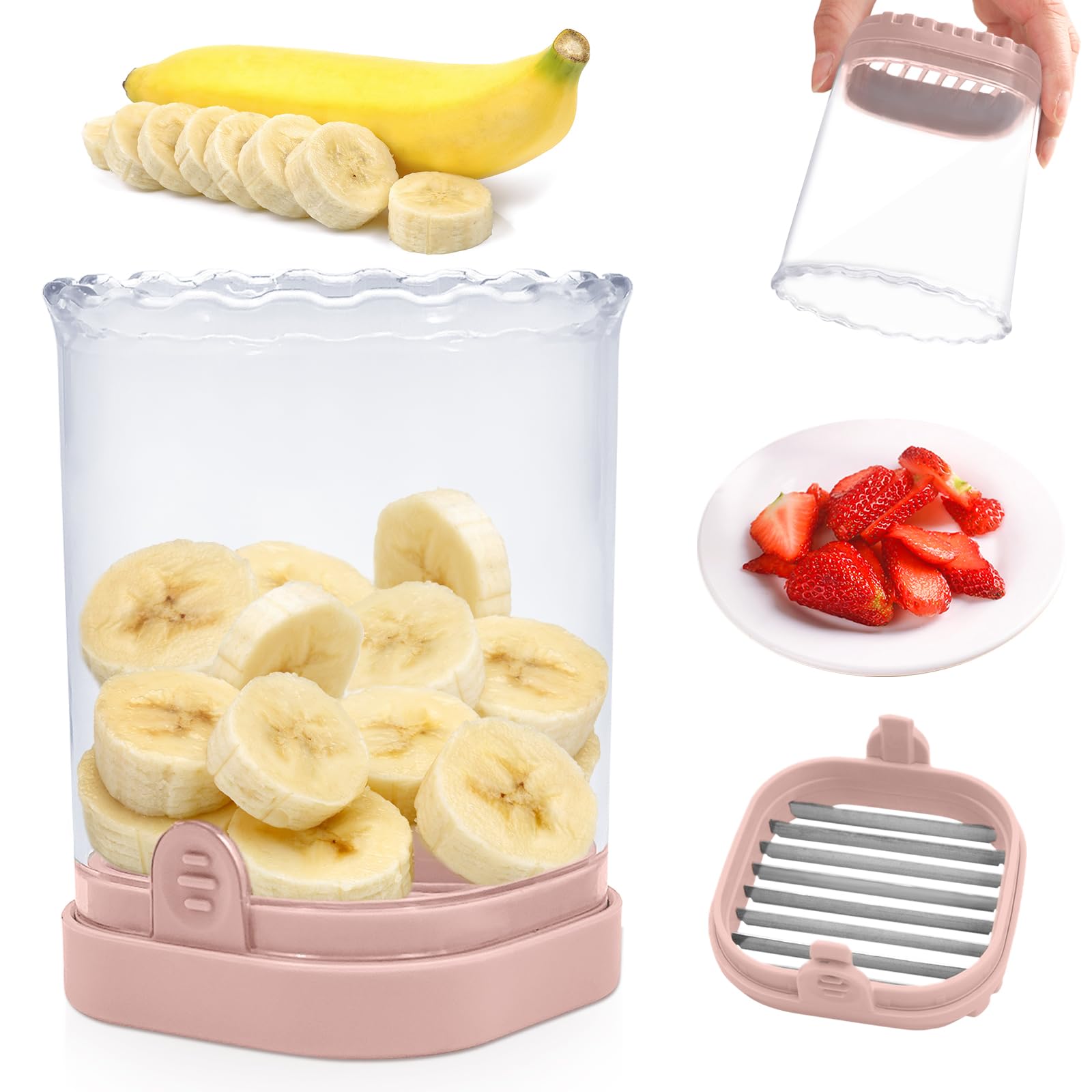 CEHNCEH Fruit Slicer Cup: Strawberry Slicer, Strawberries Cutter Cup, - View 1