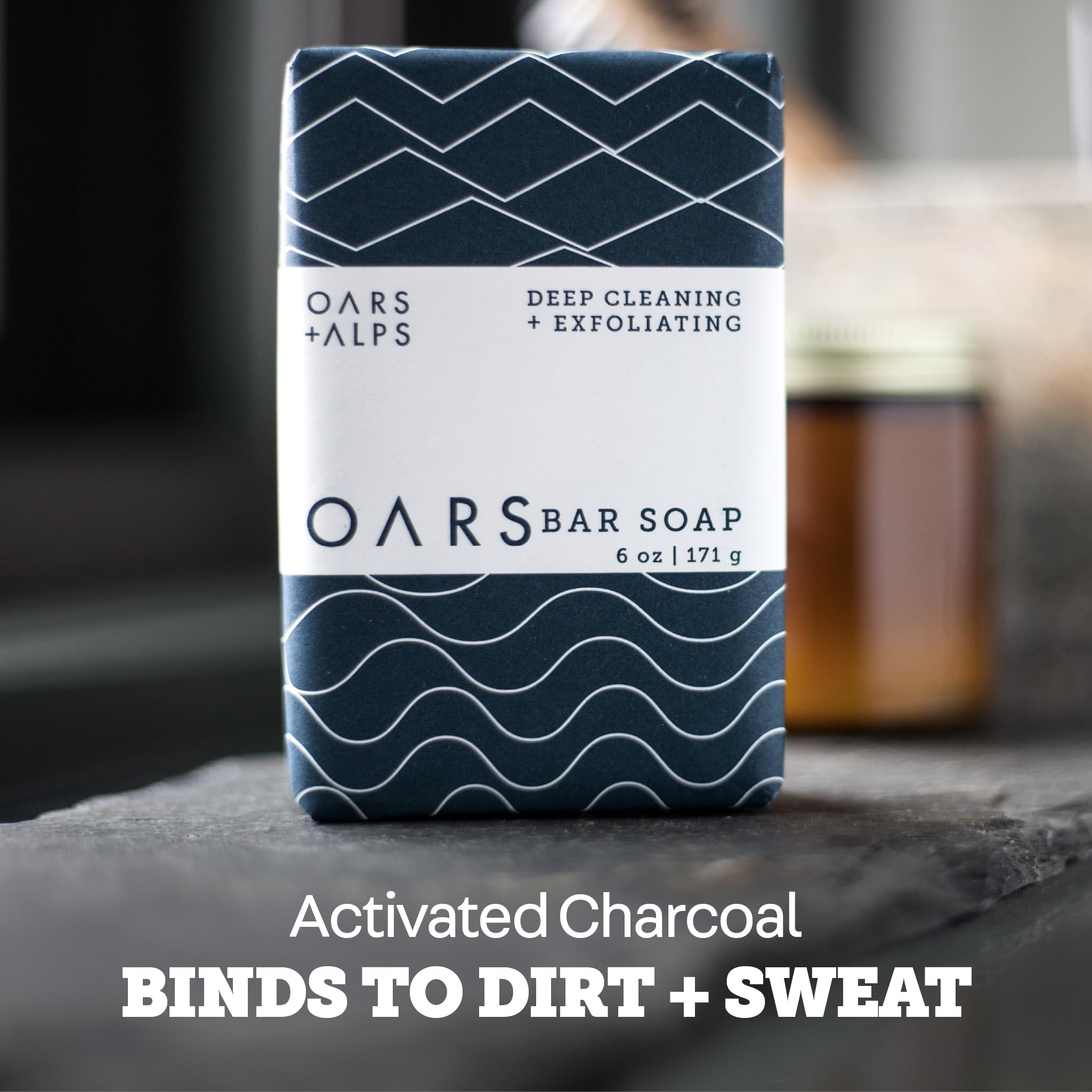 Oars + Alps Exfoliating & Moisturizing Mens Bar Soap, Blue Charcoal - Oars + Alps Official Product View 6