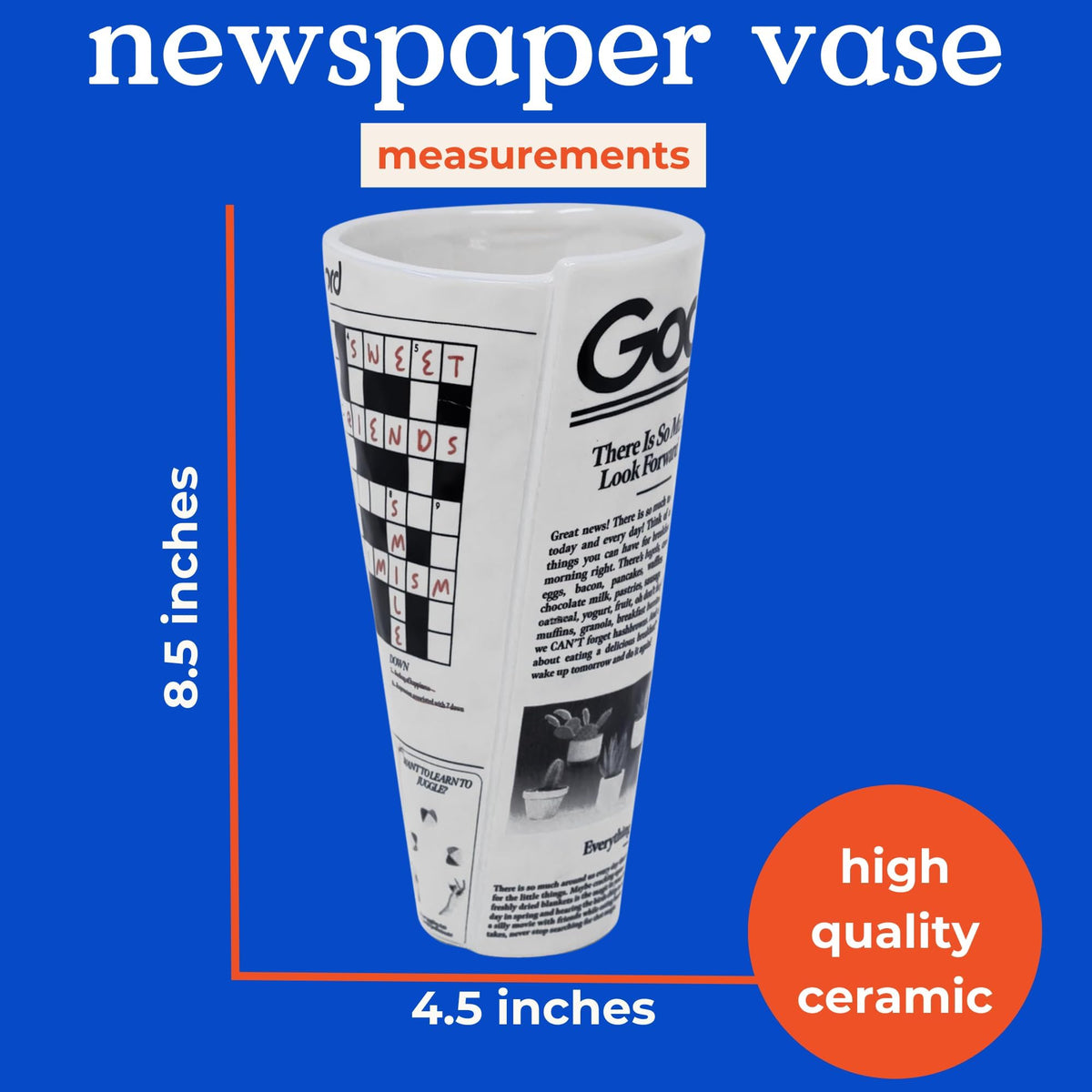 ban do Vintage Newspaper Vase - ban.do Official Imagery - 4
