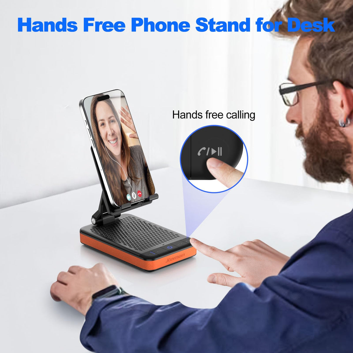 JTEMAN Bluetooth Speaker with Charging Phone Stand Portable - JTEMAN Official Imagery - 5
