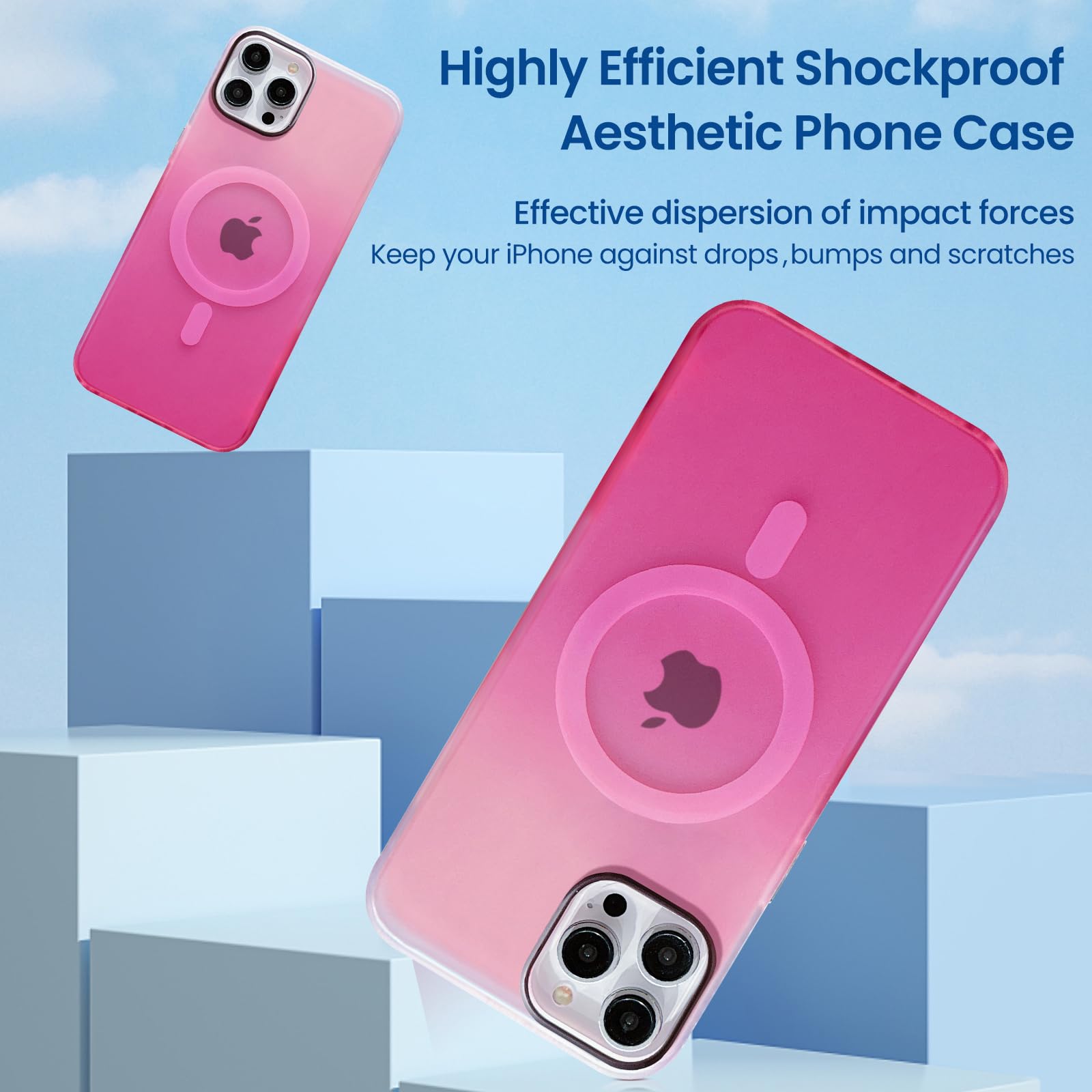 Tuokiou Magnetic Case for iPhone 15 Pro,Compatible with Magsafe,Gradient - Tuokiou Official Product View 4