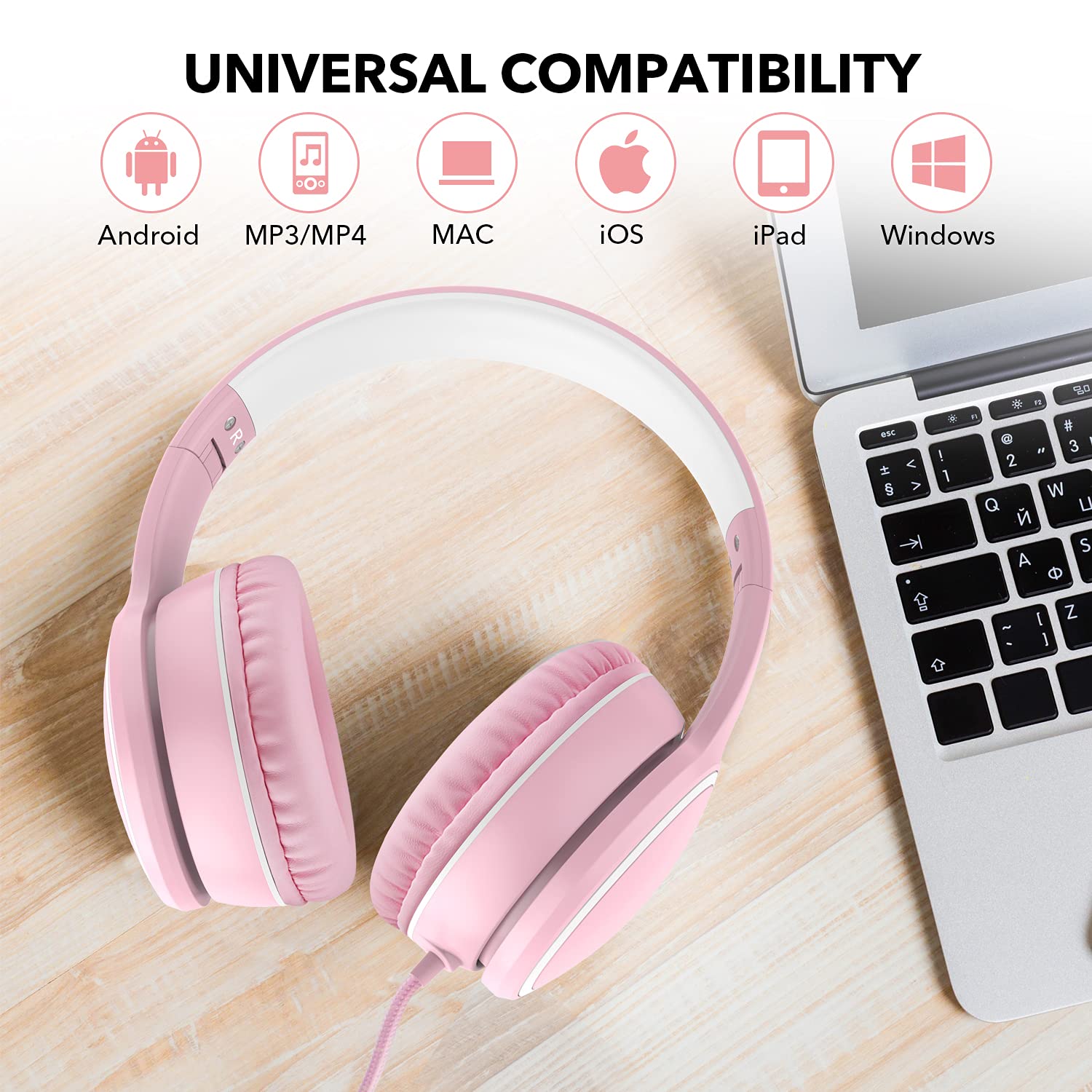 RORSOU R10 Over-Ear Headphones with Microphone, Lightweight Foldi - RORSOU Official Product View 6