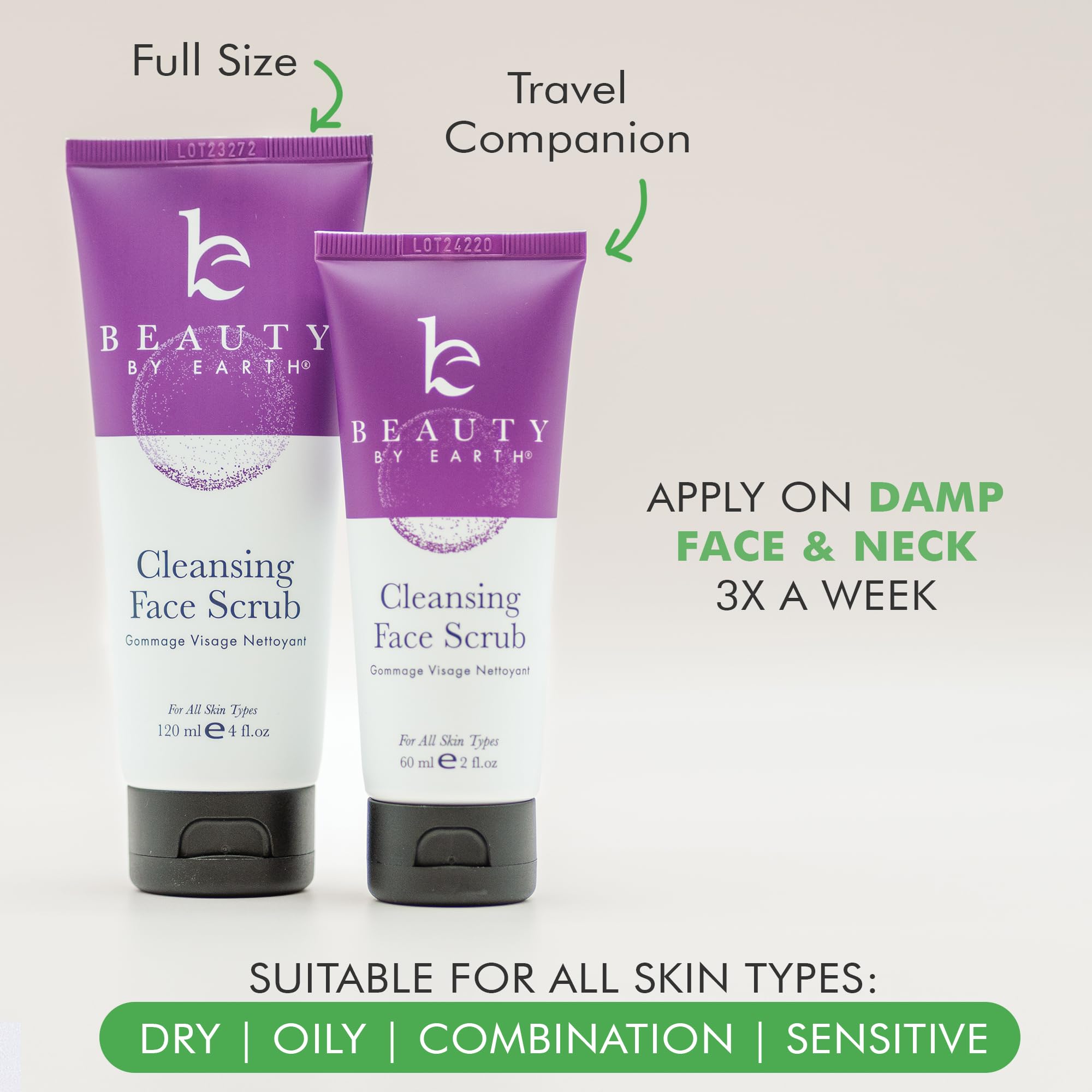 Beauty by Earth Facial Scrub Exfoliator - USA Made with Natural & Organic Ingred - Beauty by Earth Official Product View 7