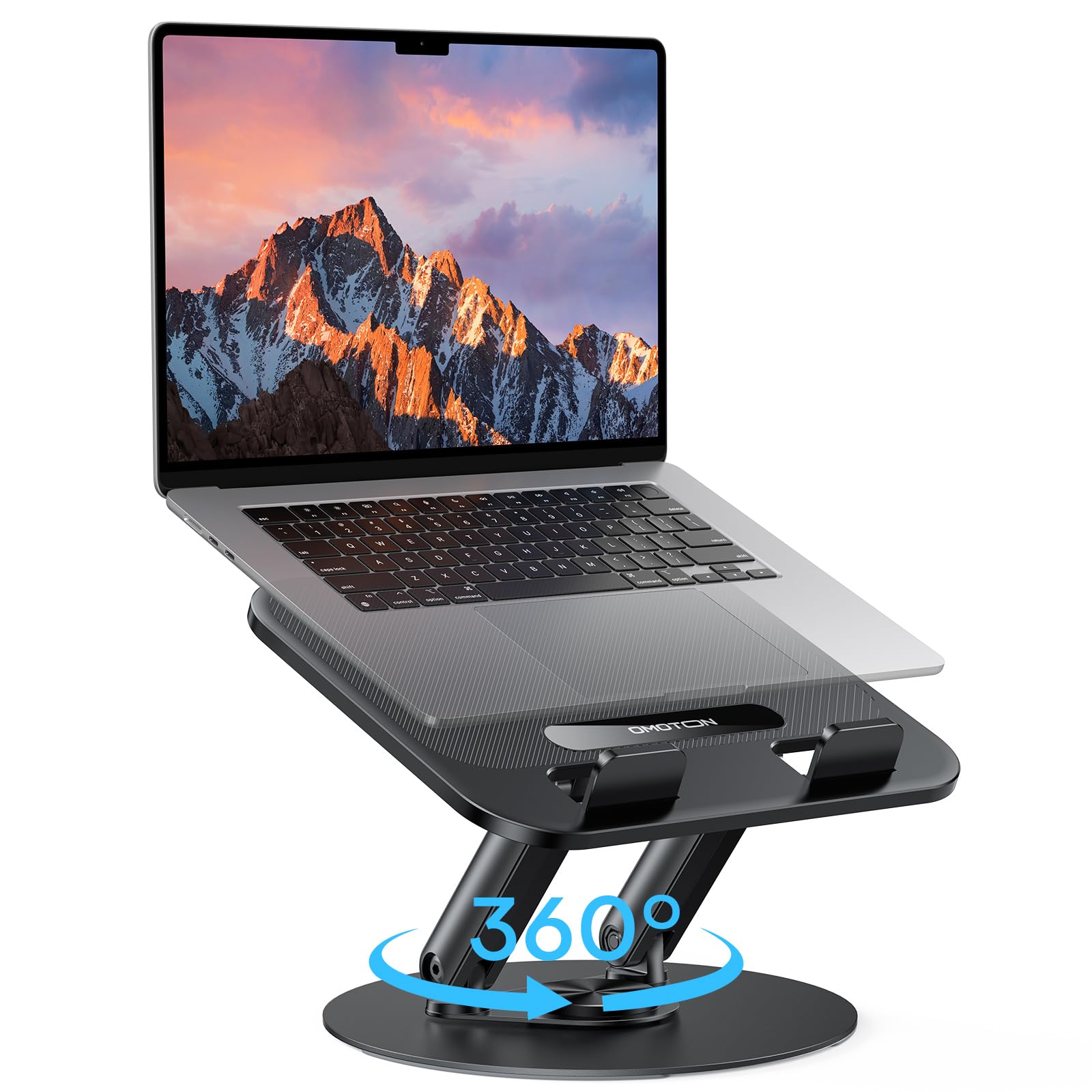OMOTON Laptop Stand 360° Rotating Base 11–14" Black
