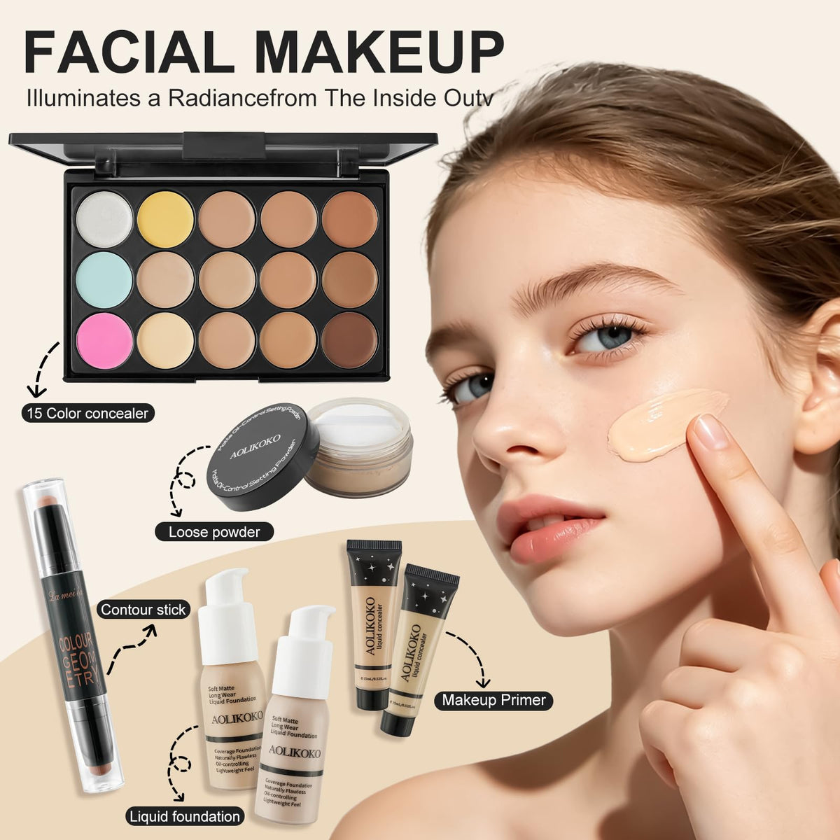 All in One Makeup Kit for Women Full Kit Makeup Set for - AOLIKOKO Official Imagery - 5