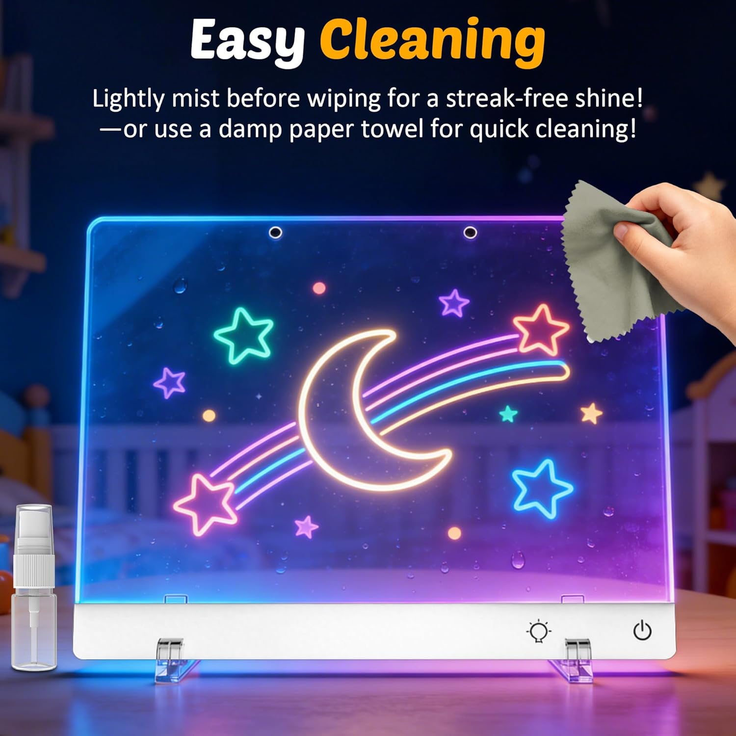 MOKOQI 16-inch rechargeable LED drawing board for kids, light-up tablet for drawing and creative activities