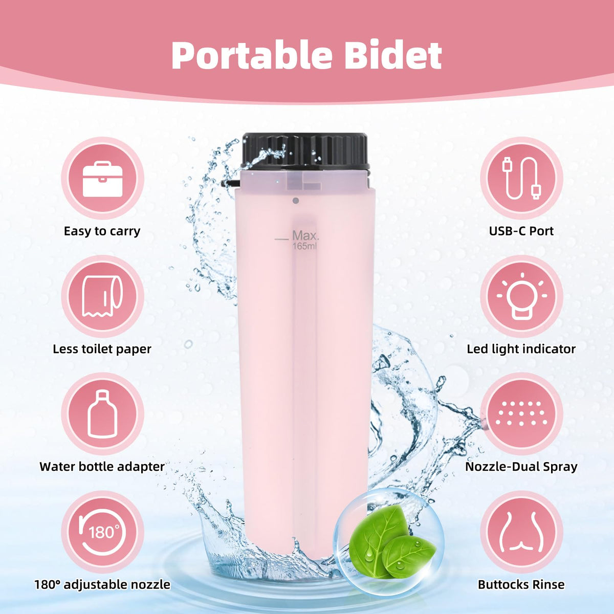 Hibbent Portable Bidet for Travel High Pressure Handheld - Hibbent Official Imagery - 4