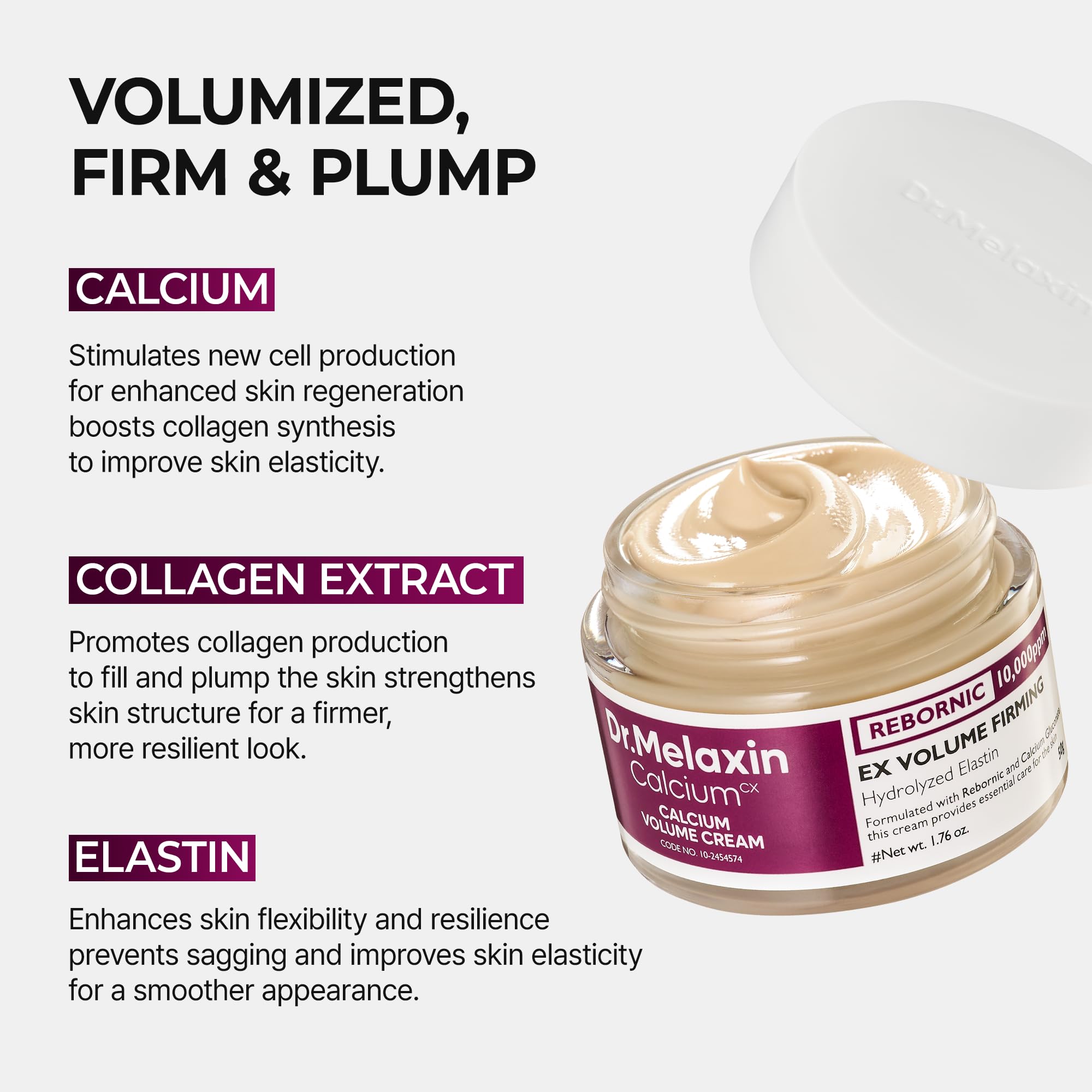 Dr.Melaxin Calcium Intense Firming Cream with Collagen & Elastin, Lifting & - Dr.Melaxin Official Product View 6