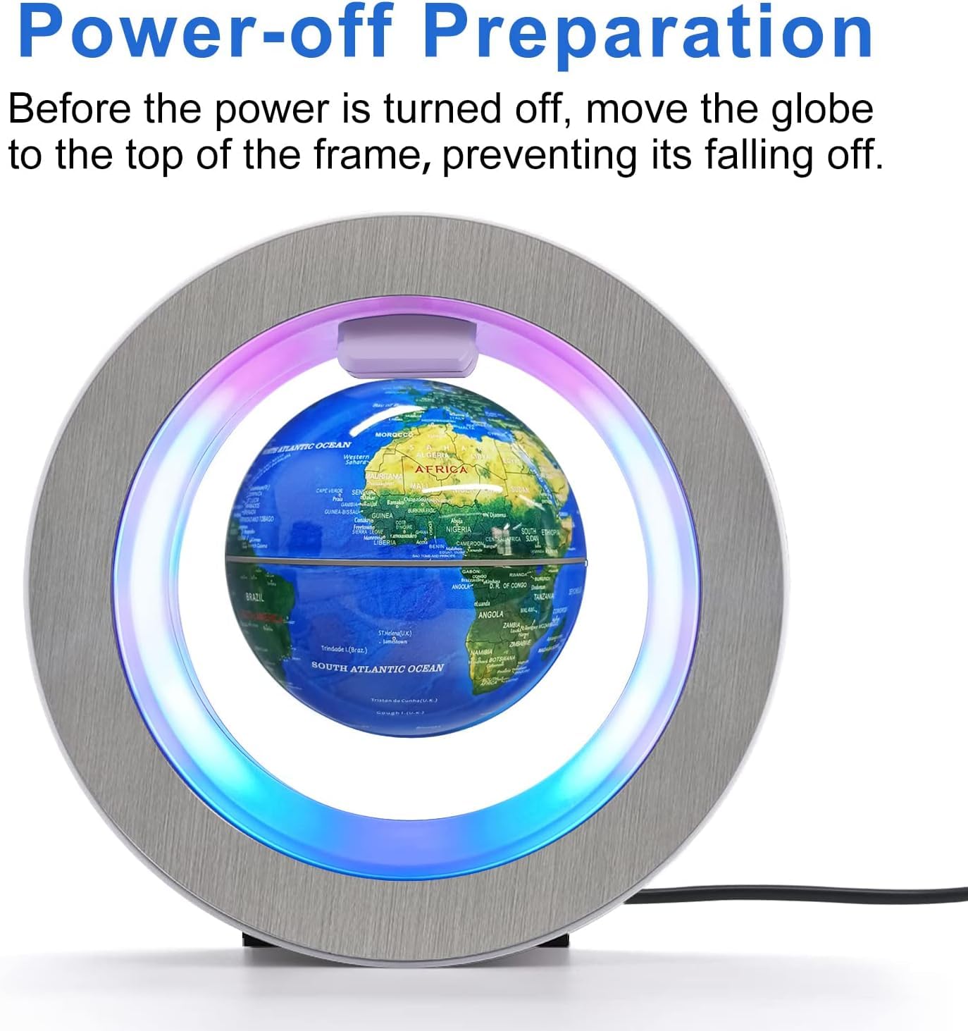 Flagest Magnetic Levitation Floating Globe - Levitating O Shape Globe with LED L - Flagest Official Product View 3