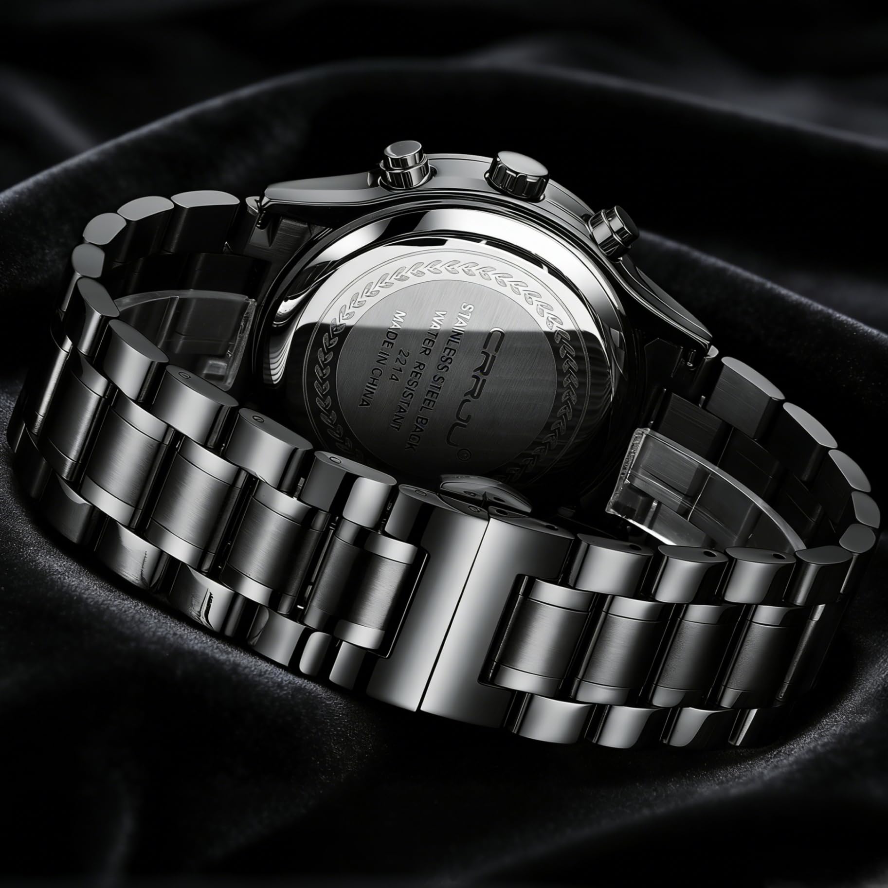 CRRJU Men's Fashion Stainless Steel Watches Date Waterproof Chronograp - View 6