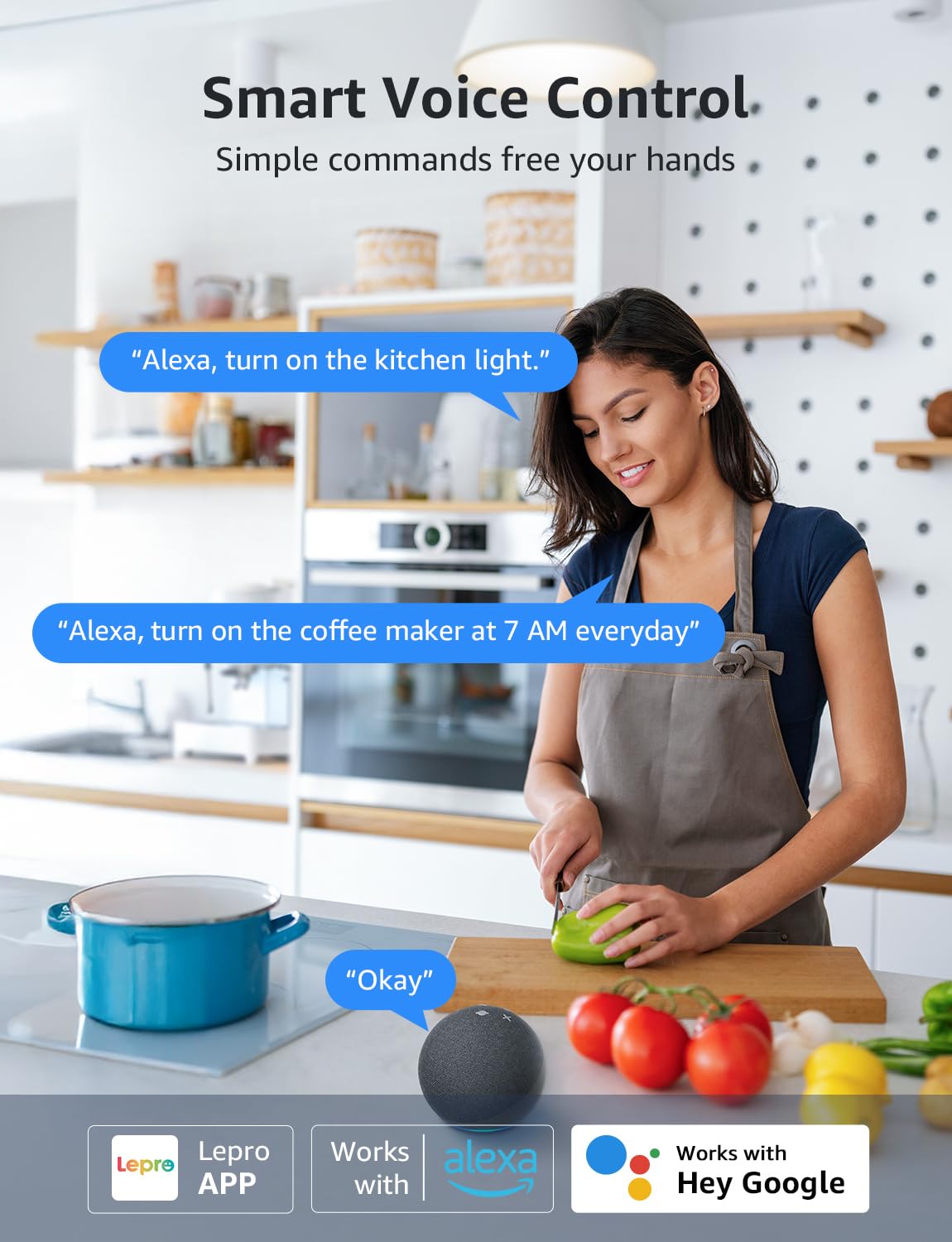 Lepro P1 Smart Plug Mini 15A Smart WiFi Bluetooth Outlets - Lepro Official Imagery - 4