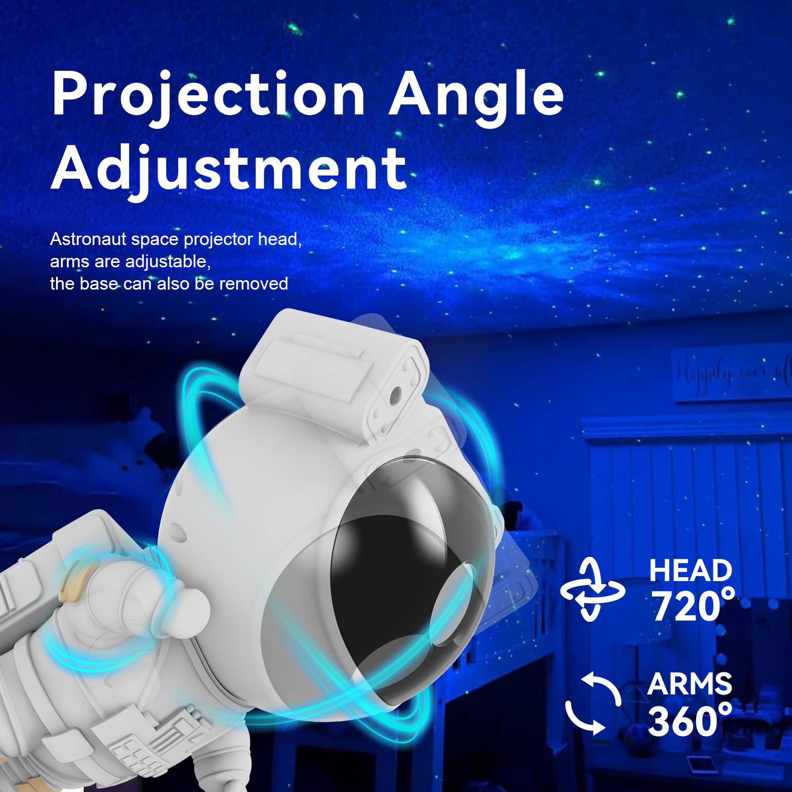 Mooyran Star Projector Galaxy Night Light - Astronaut Space Proje by Mooyran - Angle View 4