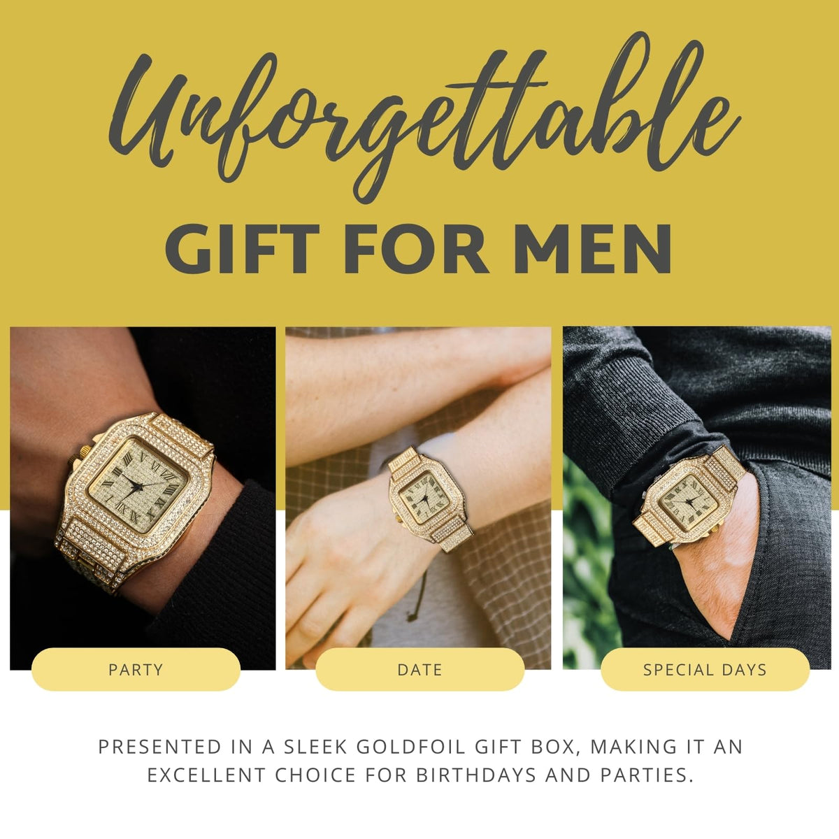 Diamond Watch for Men Guys - richhut Official Imagery - 8
