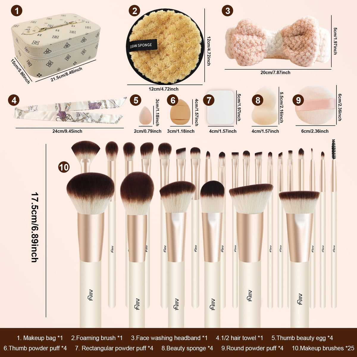 49 Pcs Makeup Brushes Set Professional Premium Make up - ALLFYL Official Imagery - 3