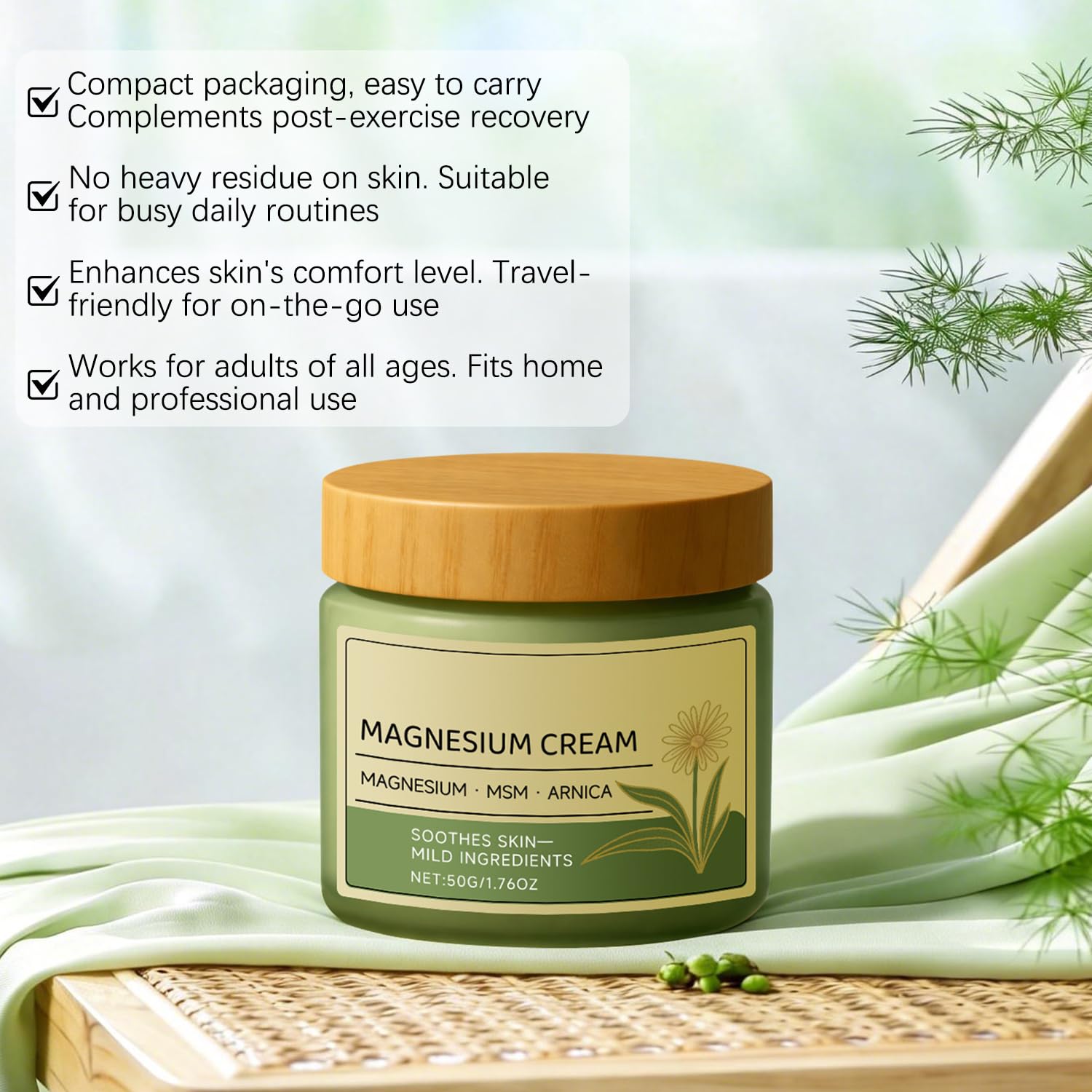 2 Pack Magnesium Cream with MSM & Arnica,Soothing Cream, Soothing Care